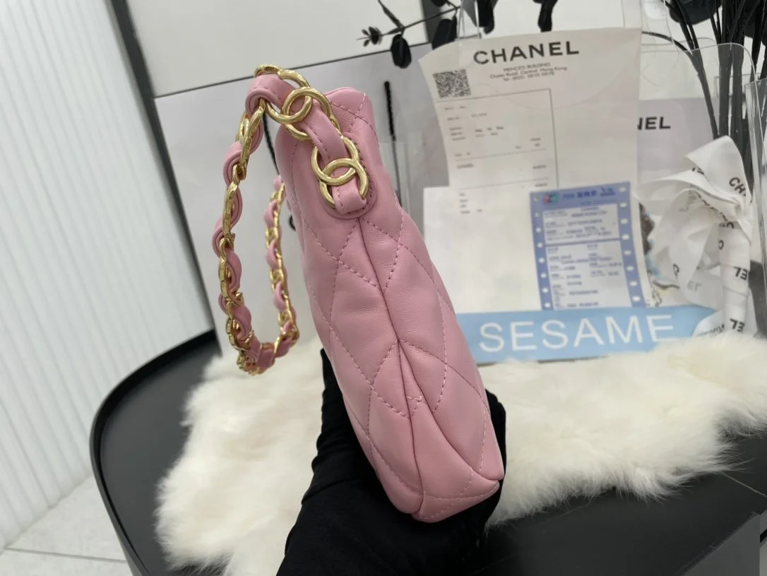 Chanel Hobo Handbag Pink For Women, Women’s Bags 9.4in/24cm