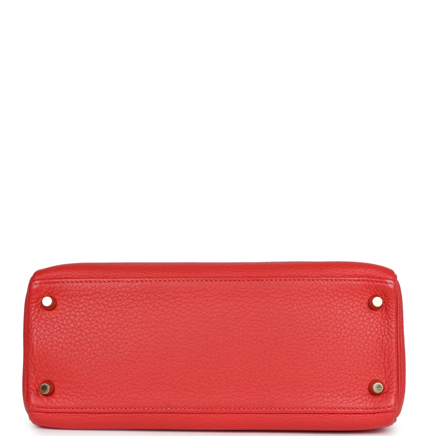 Pre-owned Hermes Kelly Retourne 28 Rouge Pivoine Togo Gold Hardware