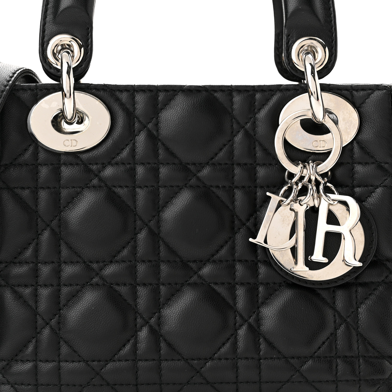 Lambskin Cannage Mini Lady Dior Black（6.5 x 6 x 3 in）