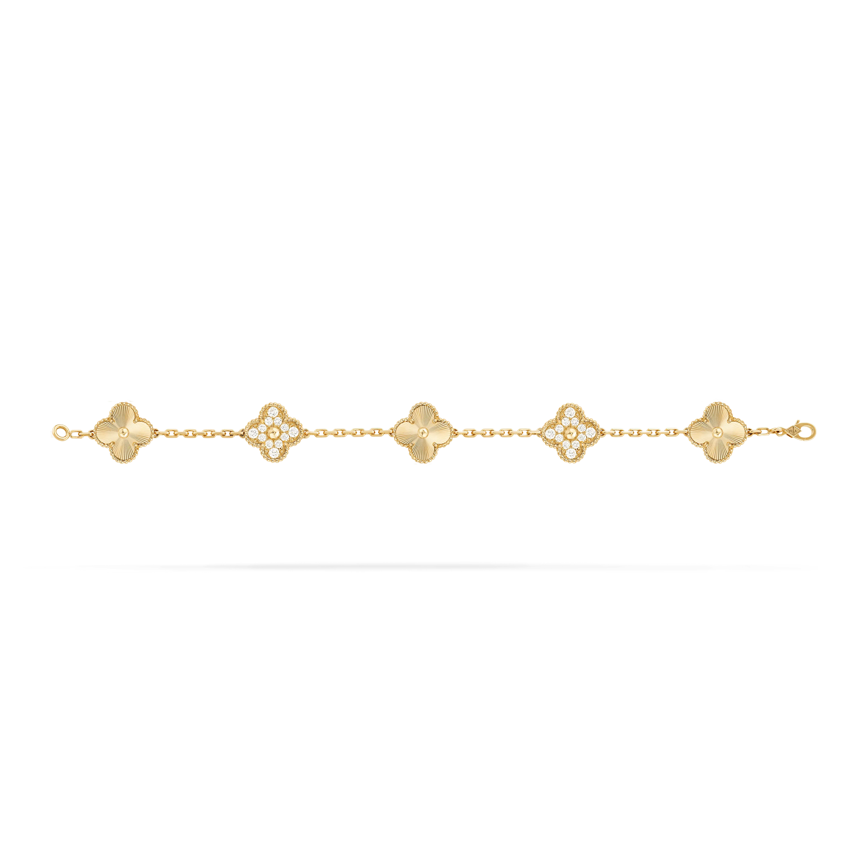 Van Cleef&Arpels alhambra 18K yellow gold necklace, Diamond