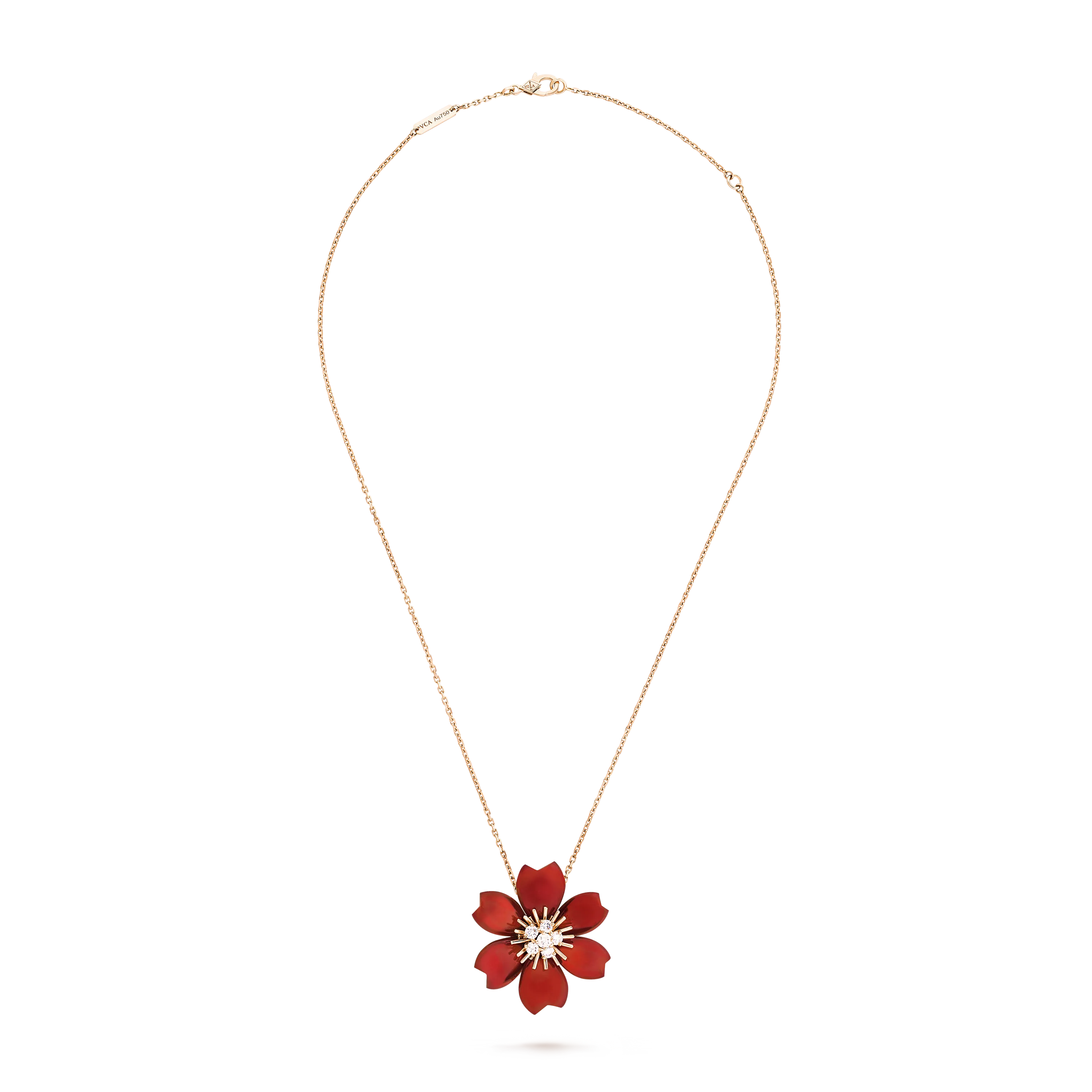 Rose de Noël clip pendant, small model  rose gold