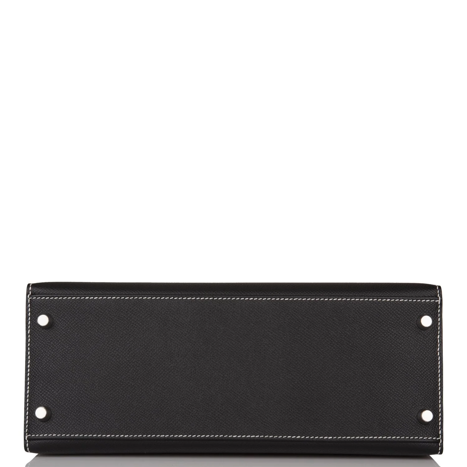 Hermes Special Order (HSS) Kelly Sellier 28 Black and Craie Epsom Brushed Palladium Hardware