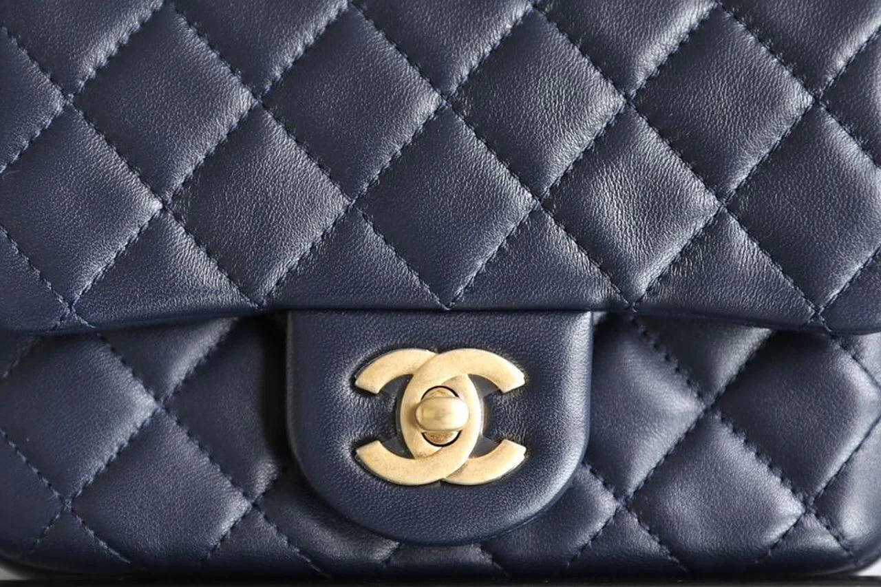 Chanel Mini Flap Bag With CC Ball On Strap Navy Blue For Women, Women’s Handbags, Shoulder And Crossbody Bags 6.7in/17cm AS1786