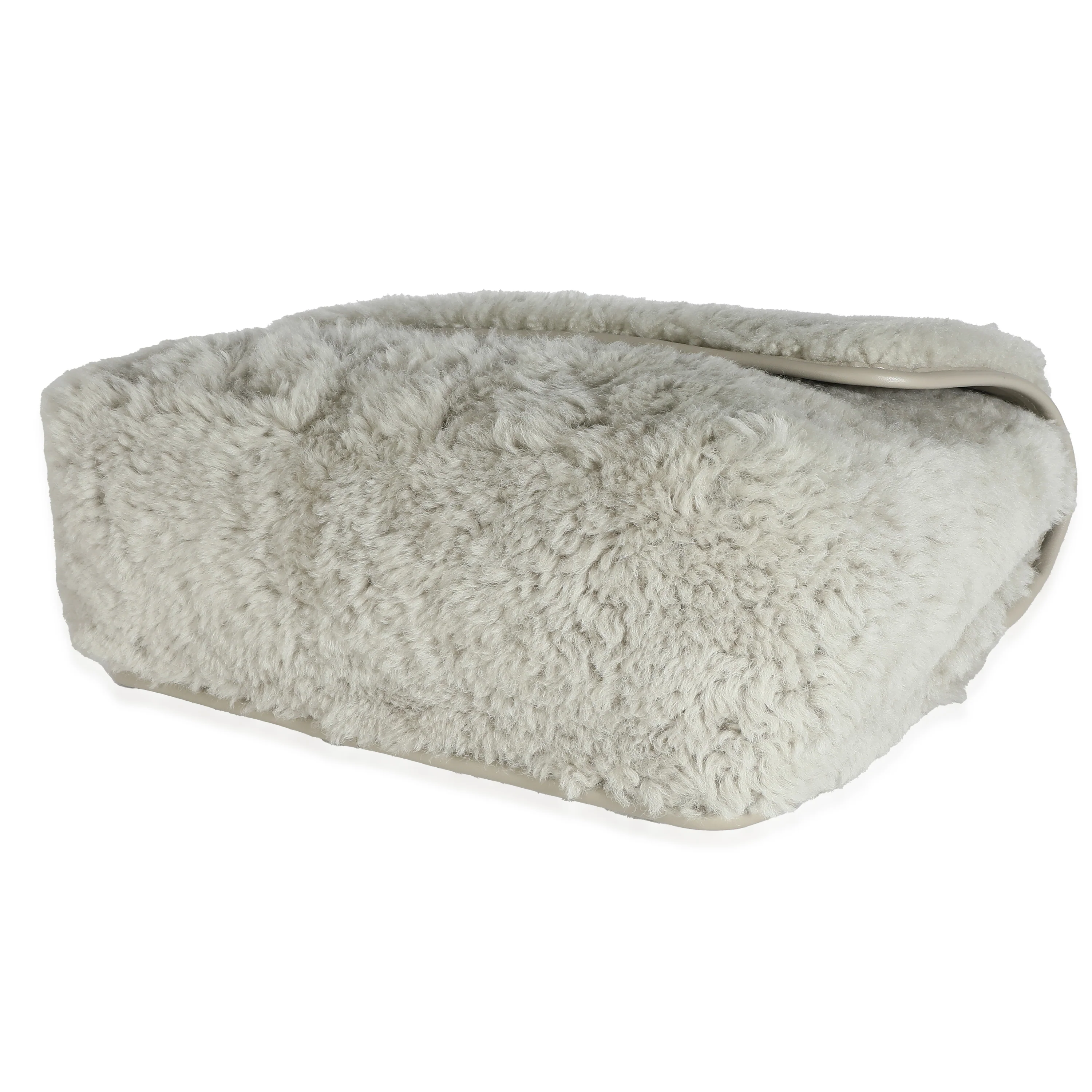 Saint Laurent Grey Calfskin Shearling Monogram Medium Niki Satchel