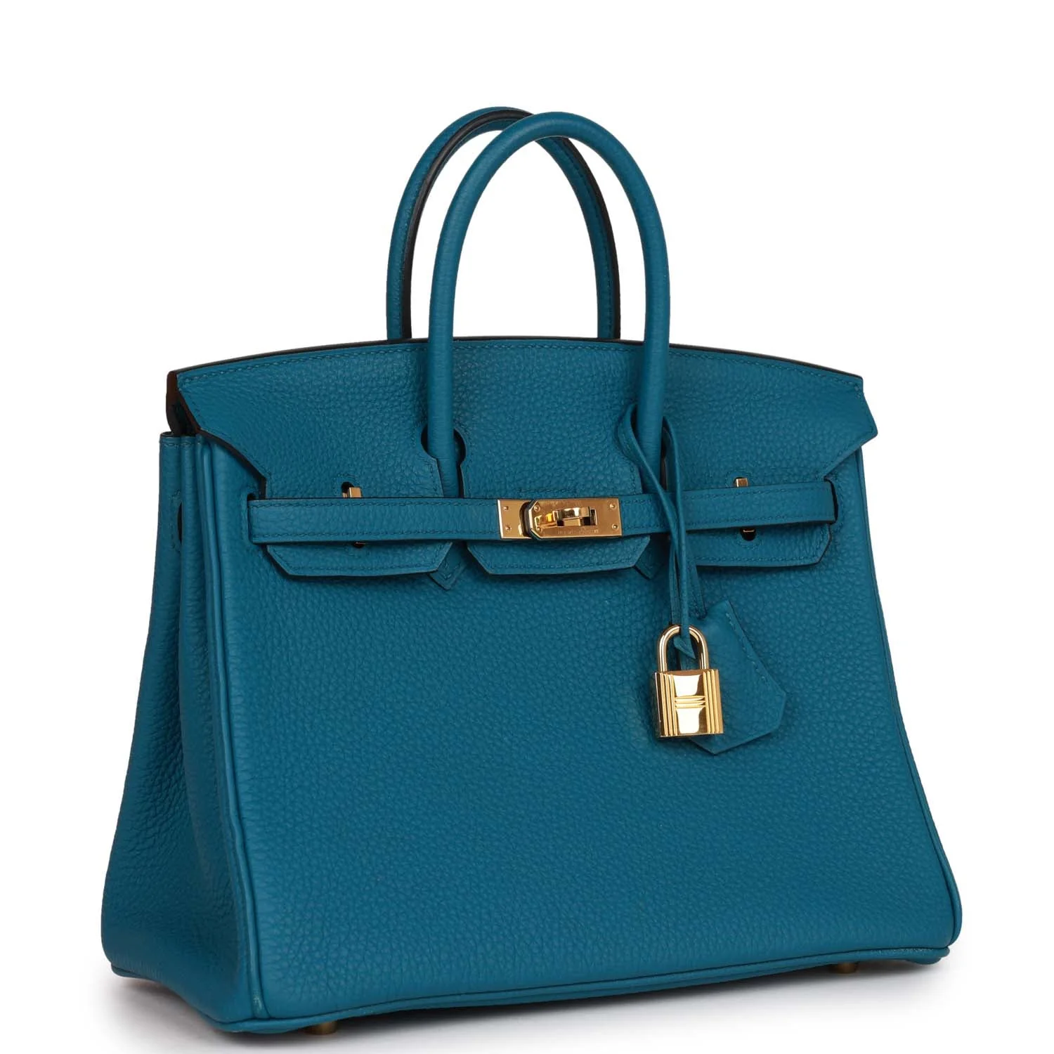 Pre-owned Hermes Birkin 25 Colvert Togo Gold Hardware