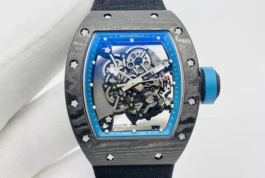 RM055 Skeleton Blue Dial Black Bezel Black Canvas Strap RMS RMUL2
