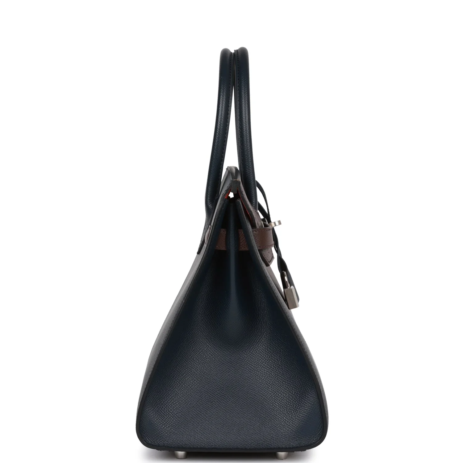 Pre-owned Hermes Casaque Birkin Sellier 30 Rouge Sellier and Bleu Indigo Epsom Palladium Hardware