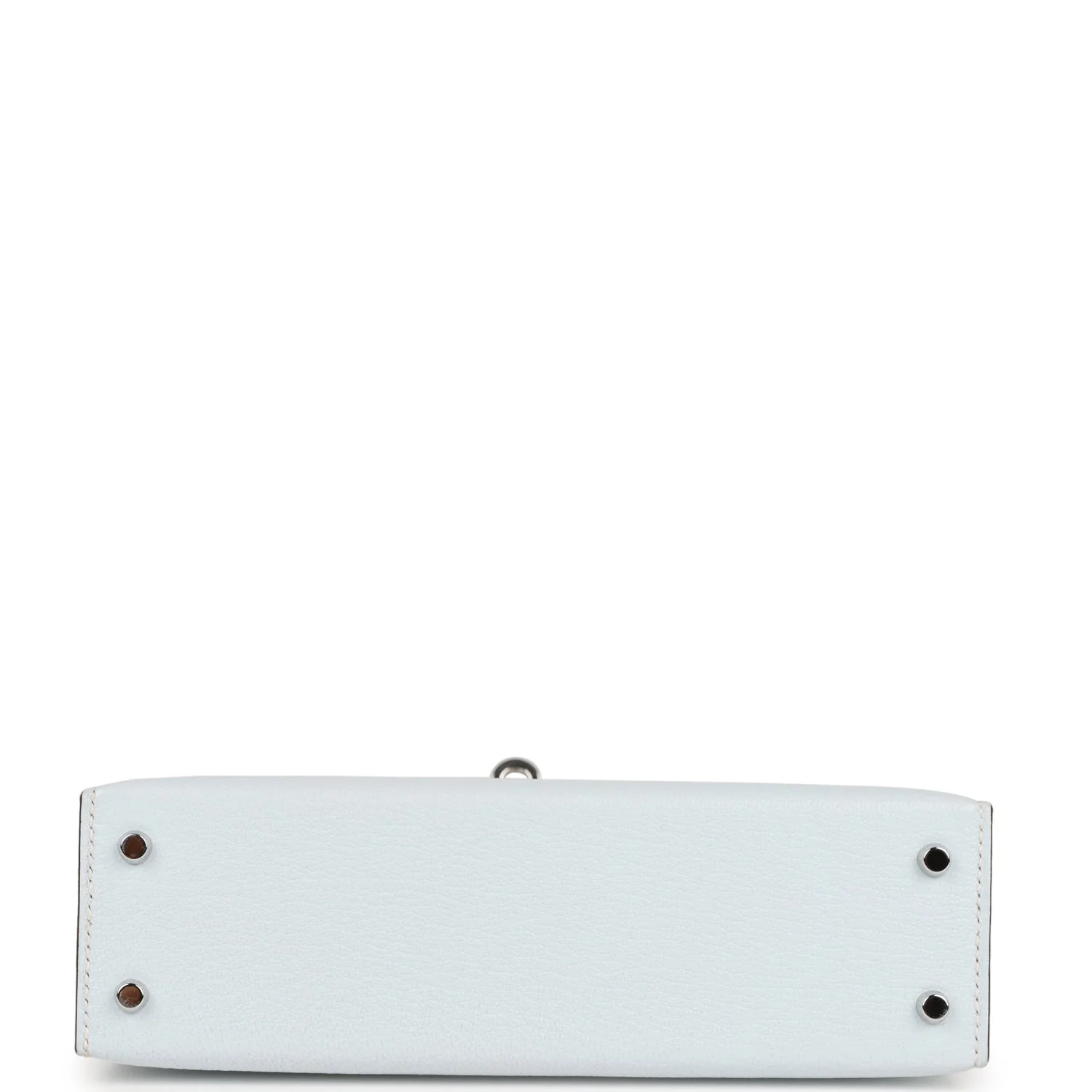 Pre-owned Hermes Kelly Sellier 20 Bleu Brume Chevre Palladium Hardware