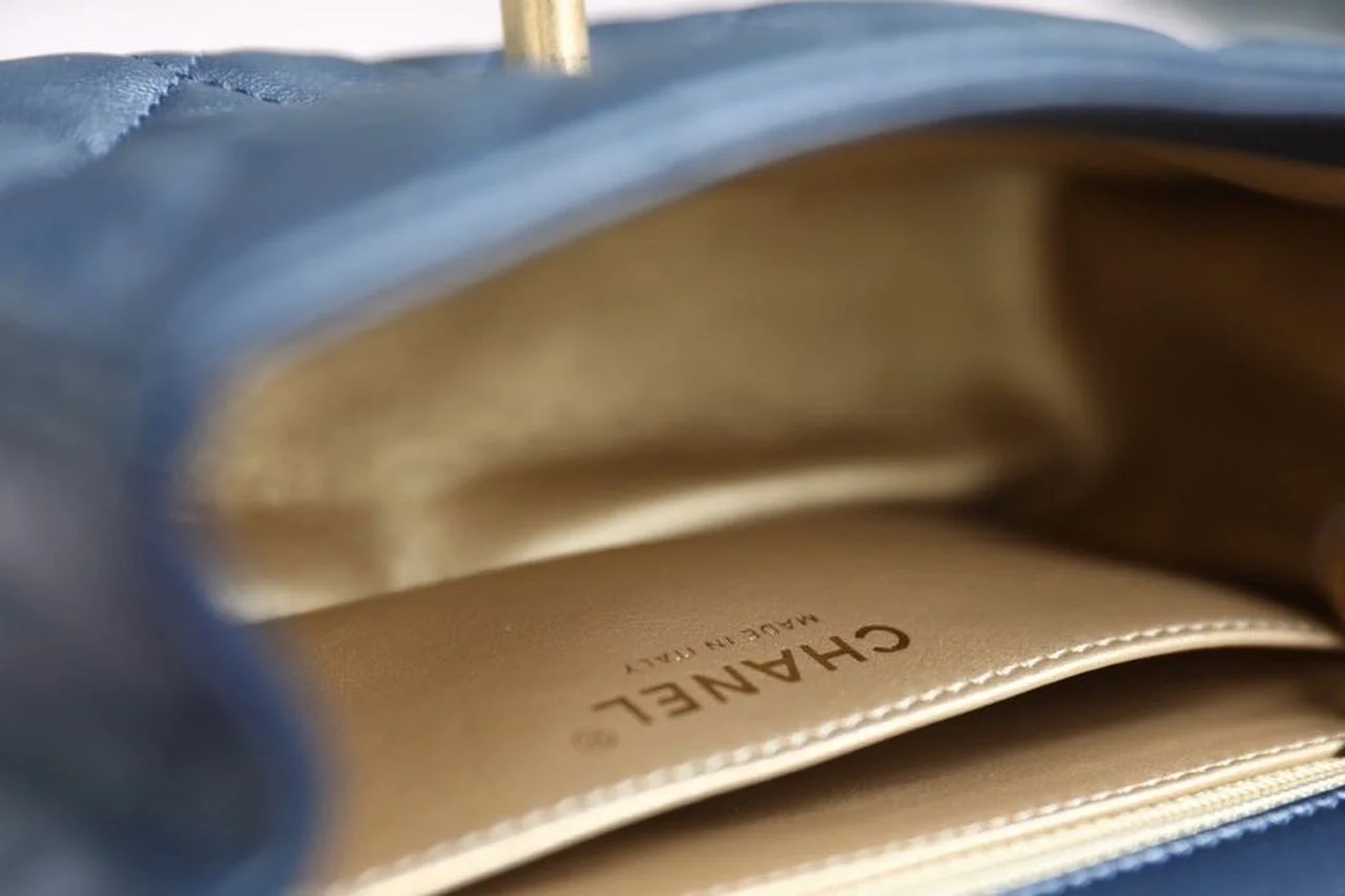 Chanel Mini Flap Bag With CC Ball On Strap Navy Blue For Women, Women’s Handbags, Shoulder And Crossbody Bags 6.7in/17cm AS1786