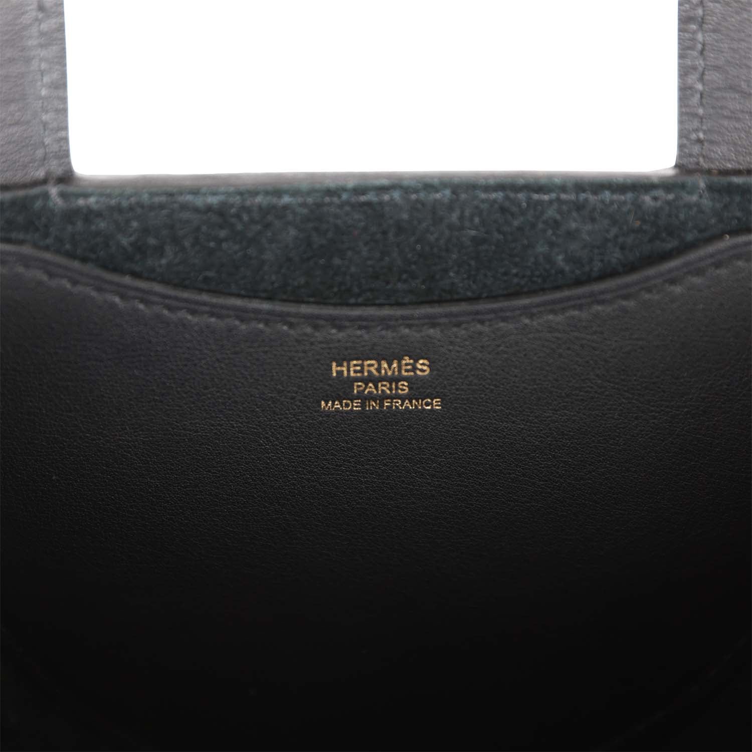 Hermes In-The-Loop 18 Black Clemence and Swift Gold Hardware