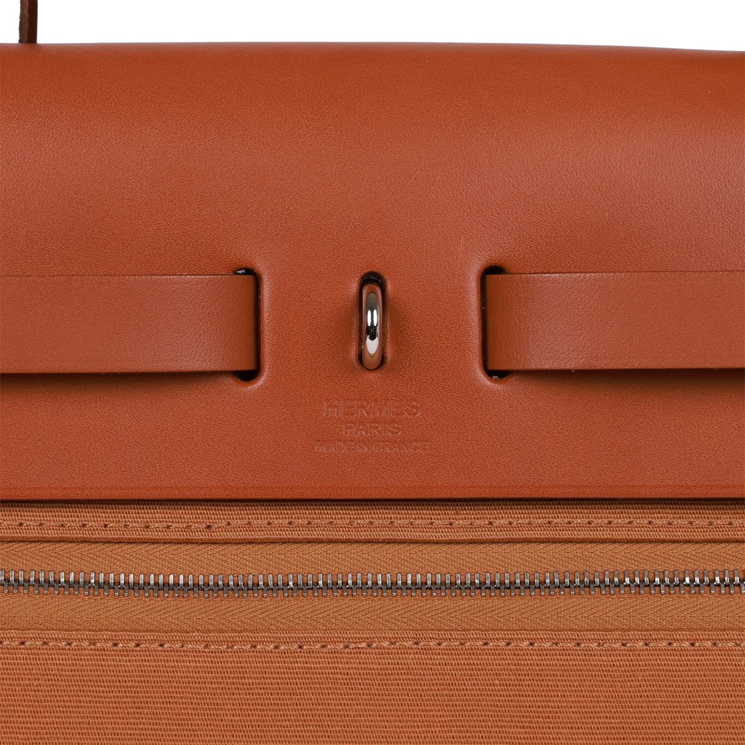 Hermes Herbag Zip PM 31 Rose Pourpre Toile H Berline Vache Barenia Hunter Palladium Hardware