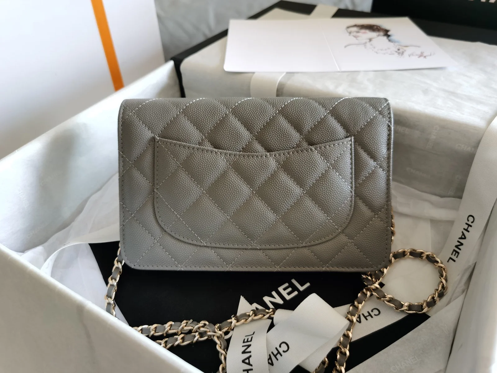 Chanel Mini Flap Bag Grey For Women 7.2in/18.5cm