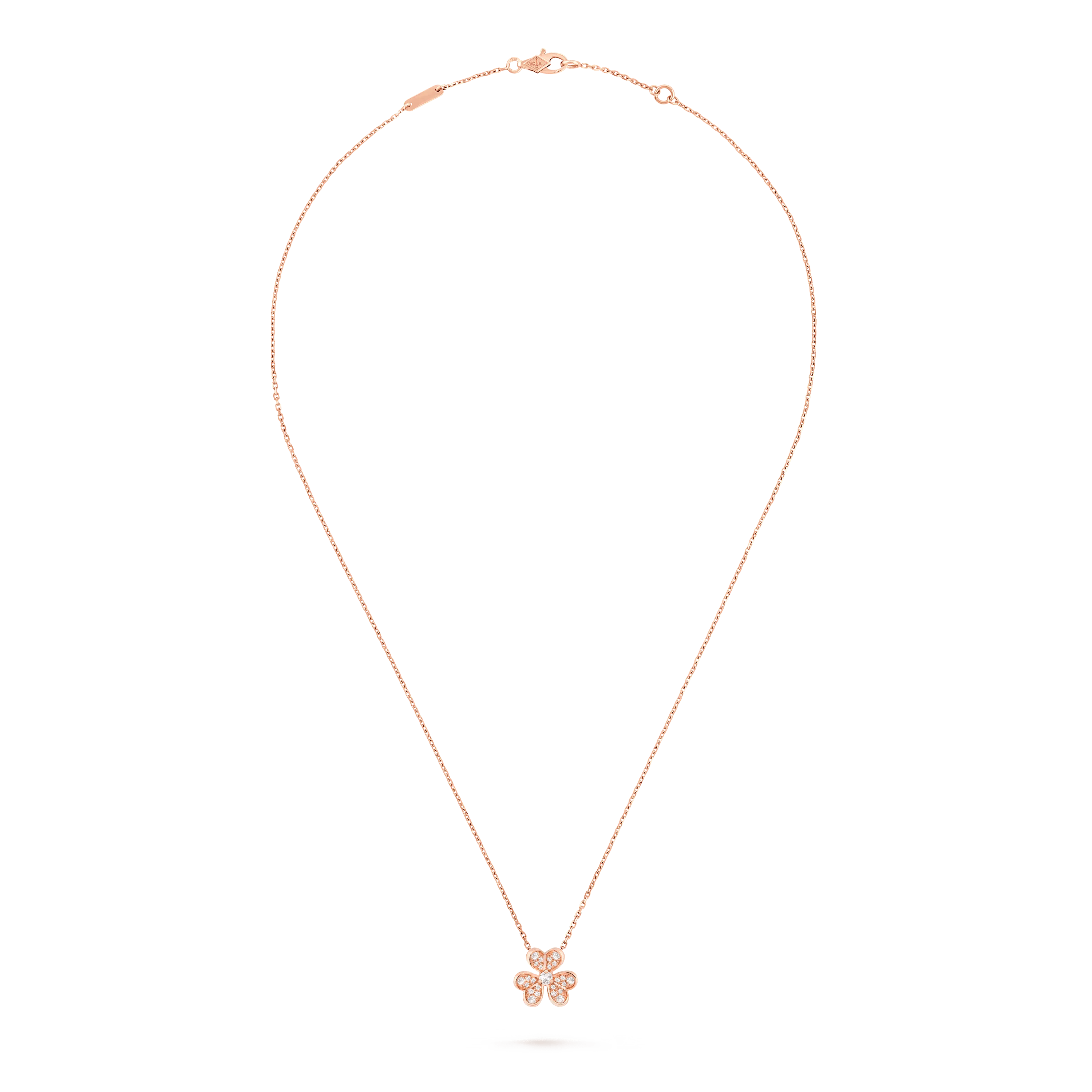 Rose gold three Petal Flower Pendant, mini style