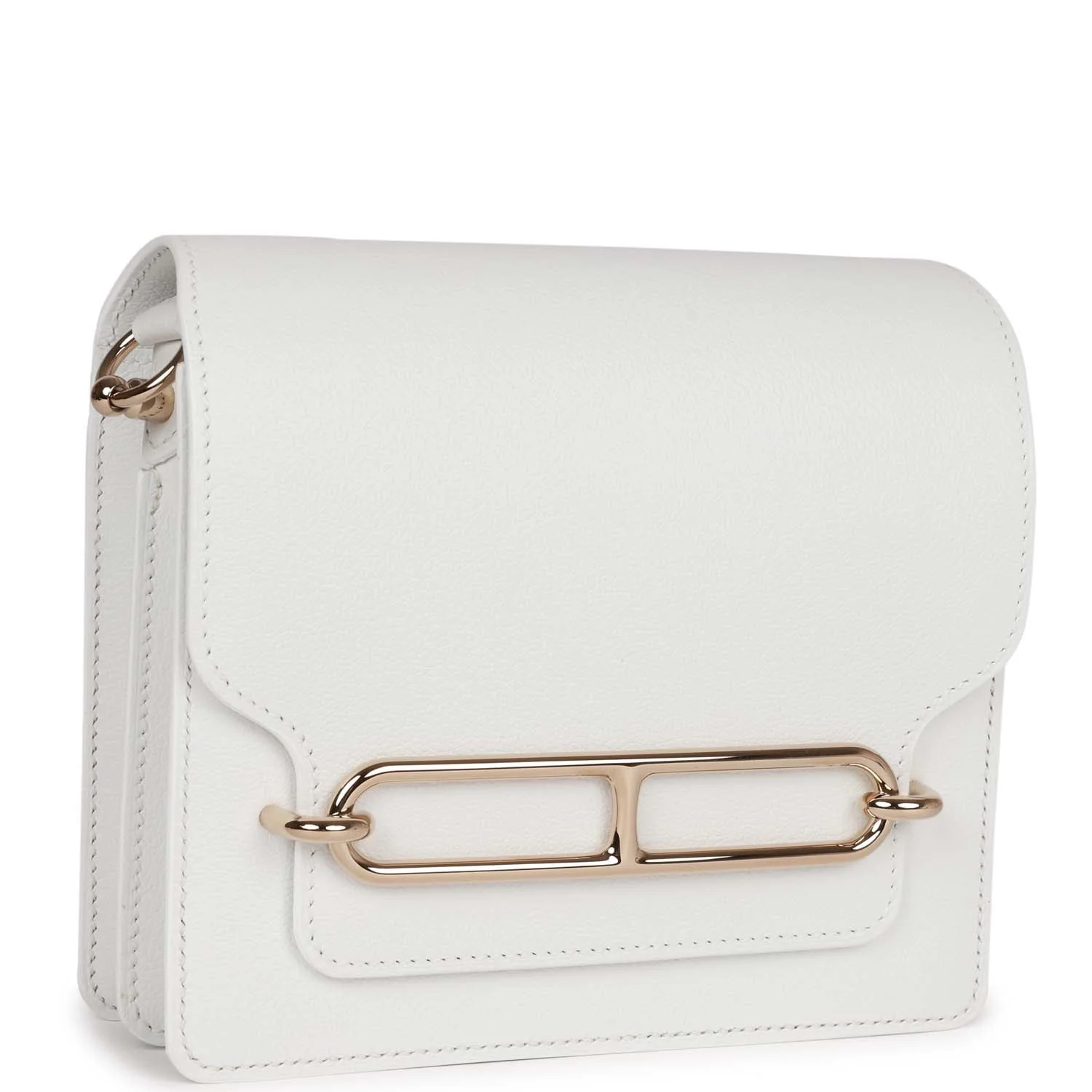 Hermes Mini Sac Roulis New White Evercolor Permabrass Hardware