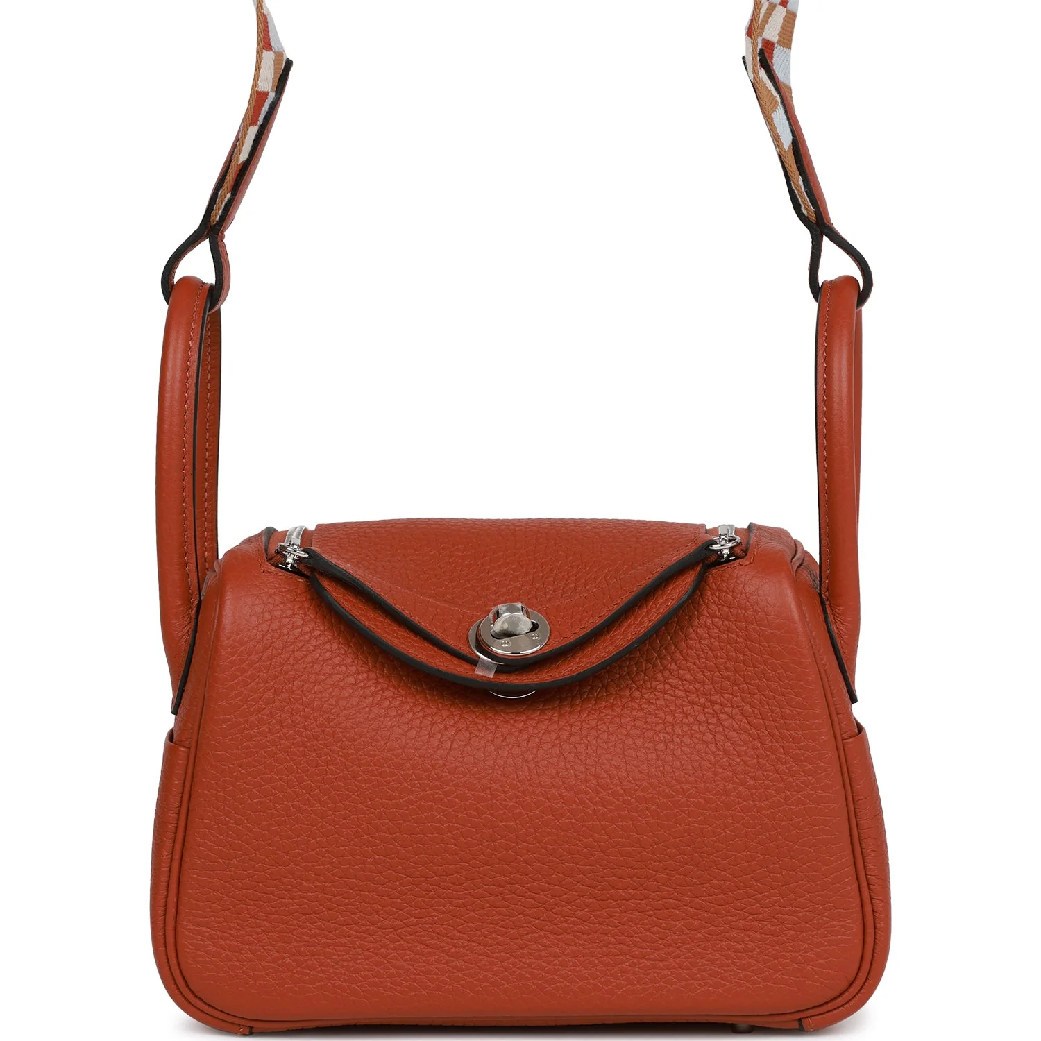 Hermes Mini Lindy Cuivre Clemence Palladium Hardware