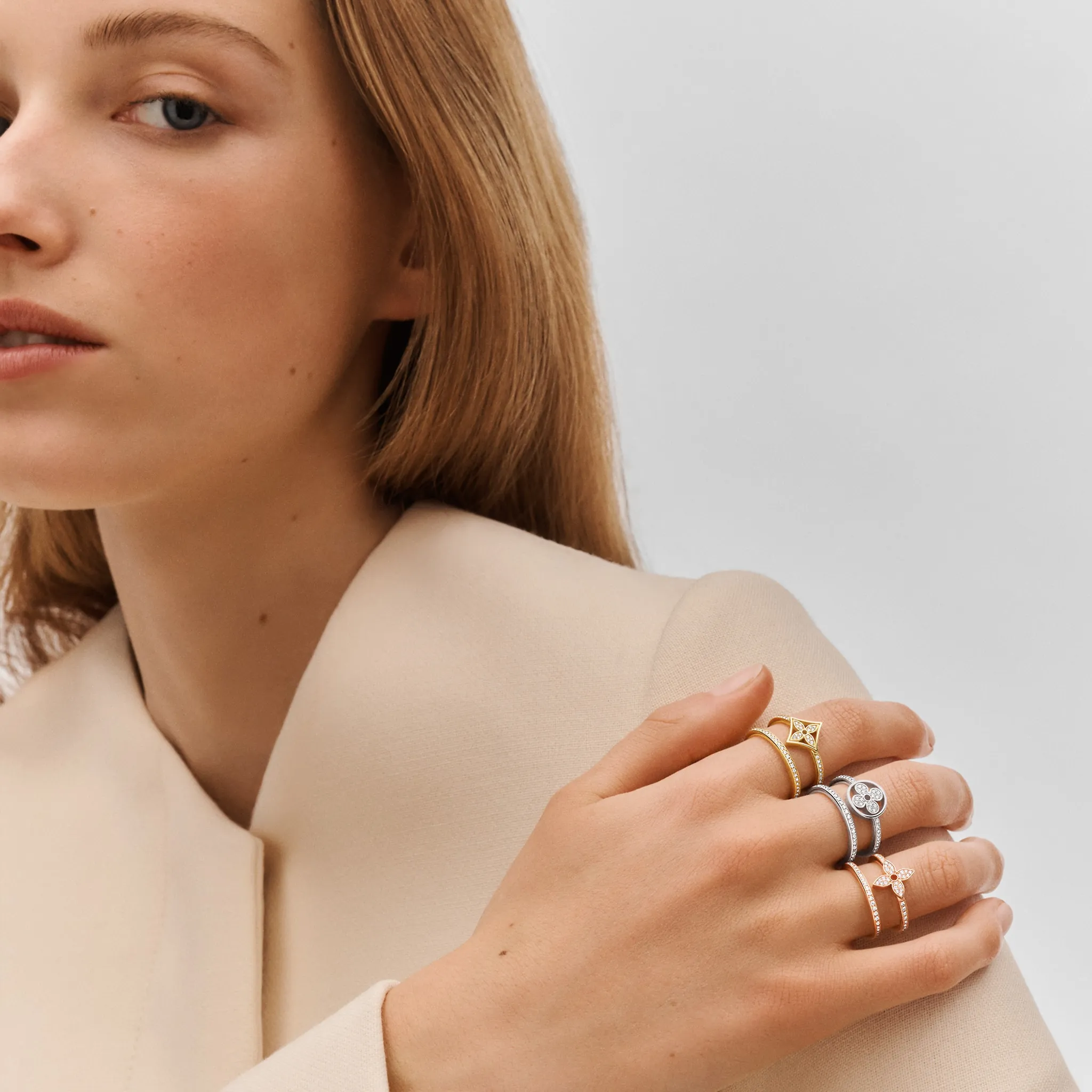 Idylle Blossom Gold and Diamond Double Row Ring