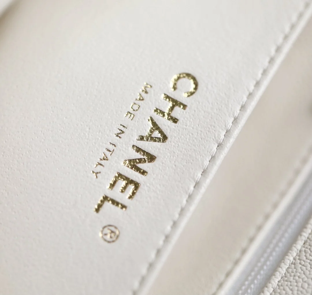 Chanel Mini Flapbag With Top Handle White For Women 7.8in/20cm