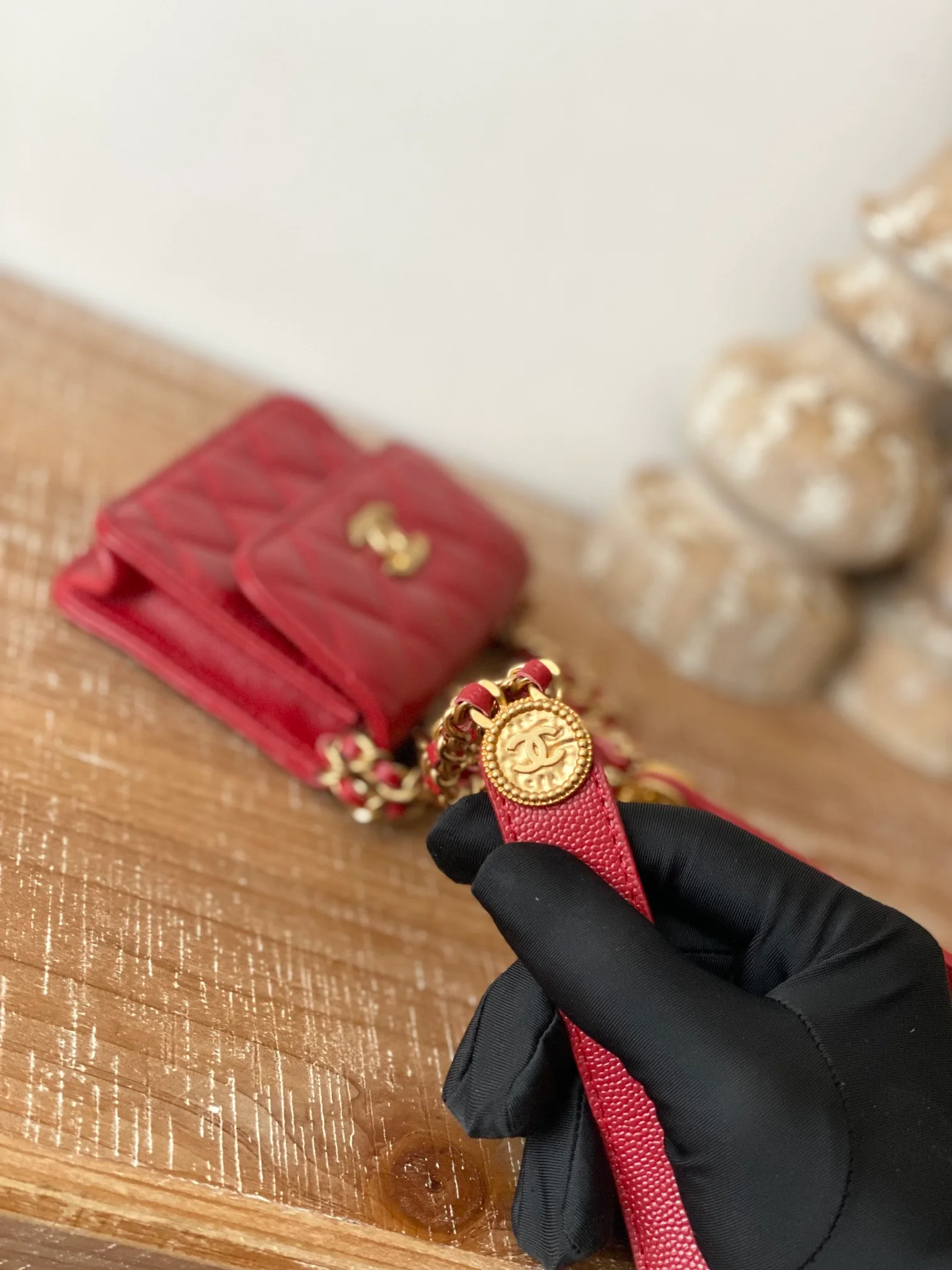 Chanel Clutch With Chain Red For Women, Women’s Bags 4.8in/12.3cm