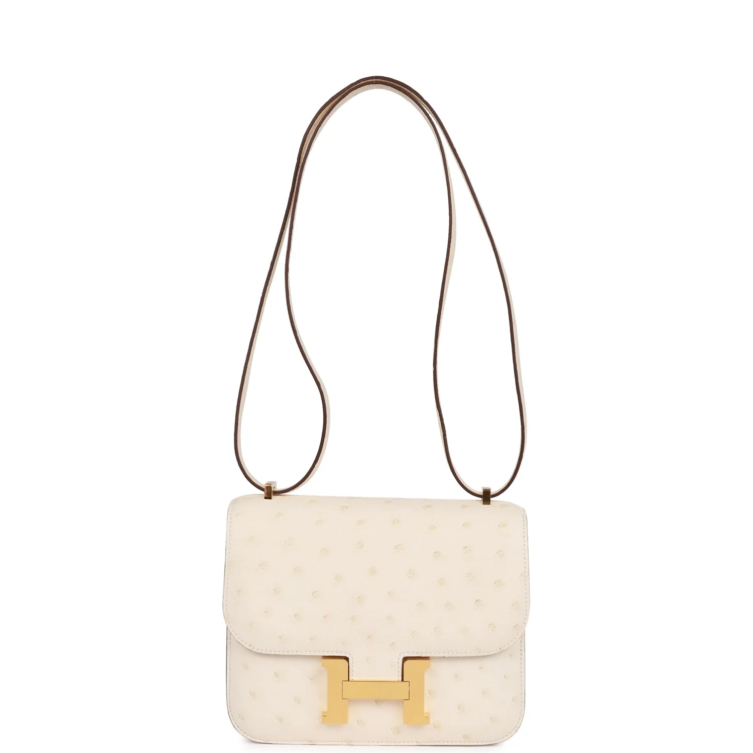 Hermes Constance 18 Nata Ostrich Gold Hardware