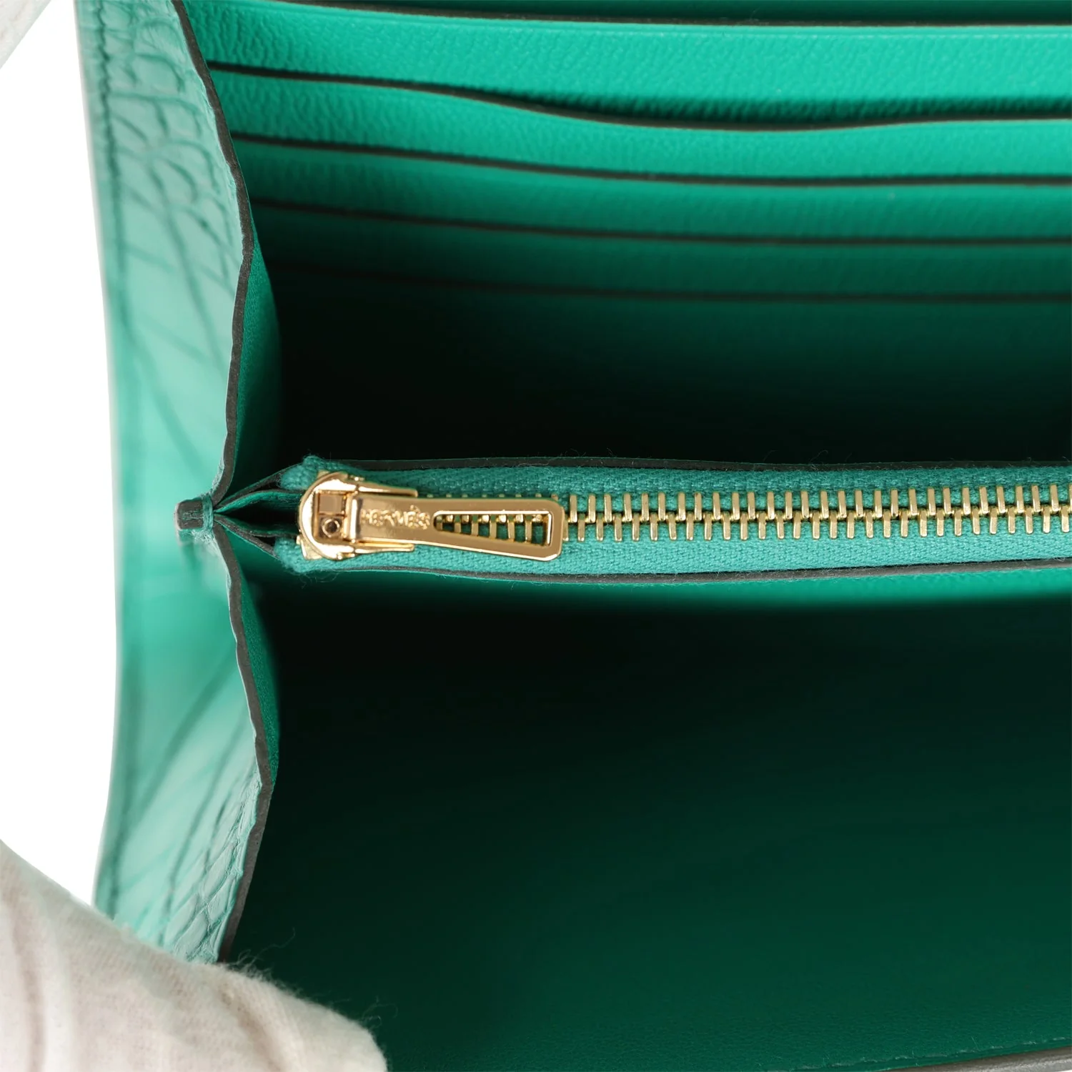Hermes Constance Wallet To Go Vert Jade Matte Alligator Gold Hardware
