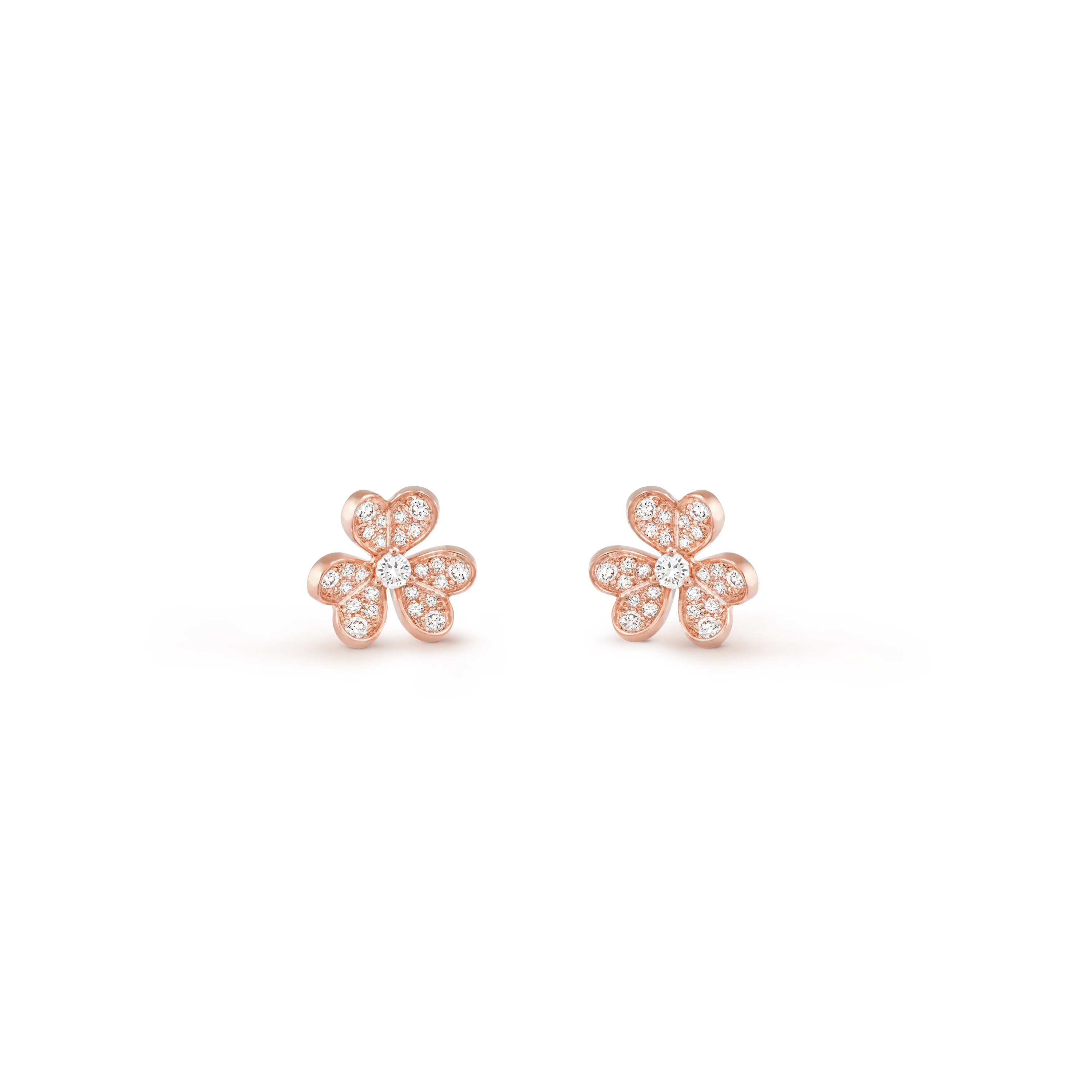 Frivole earrings, mini model rose gold, Diamond