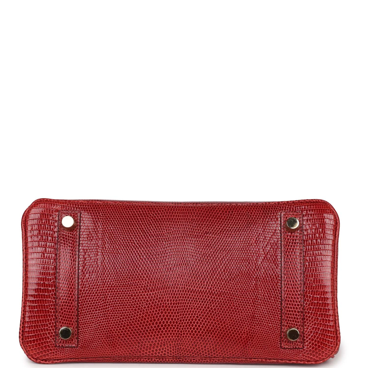 Pre-owned Hermes Birkin 25 Rouge Moyen Salvator Lizard Gold Hardware