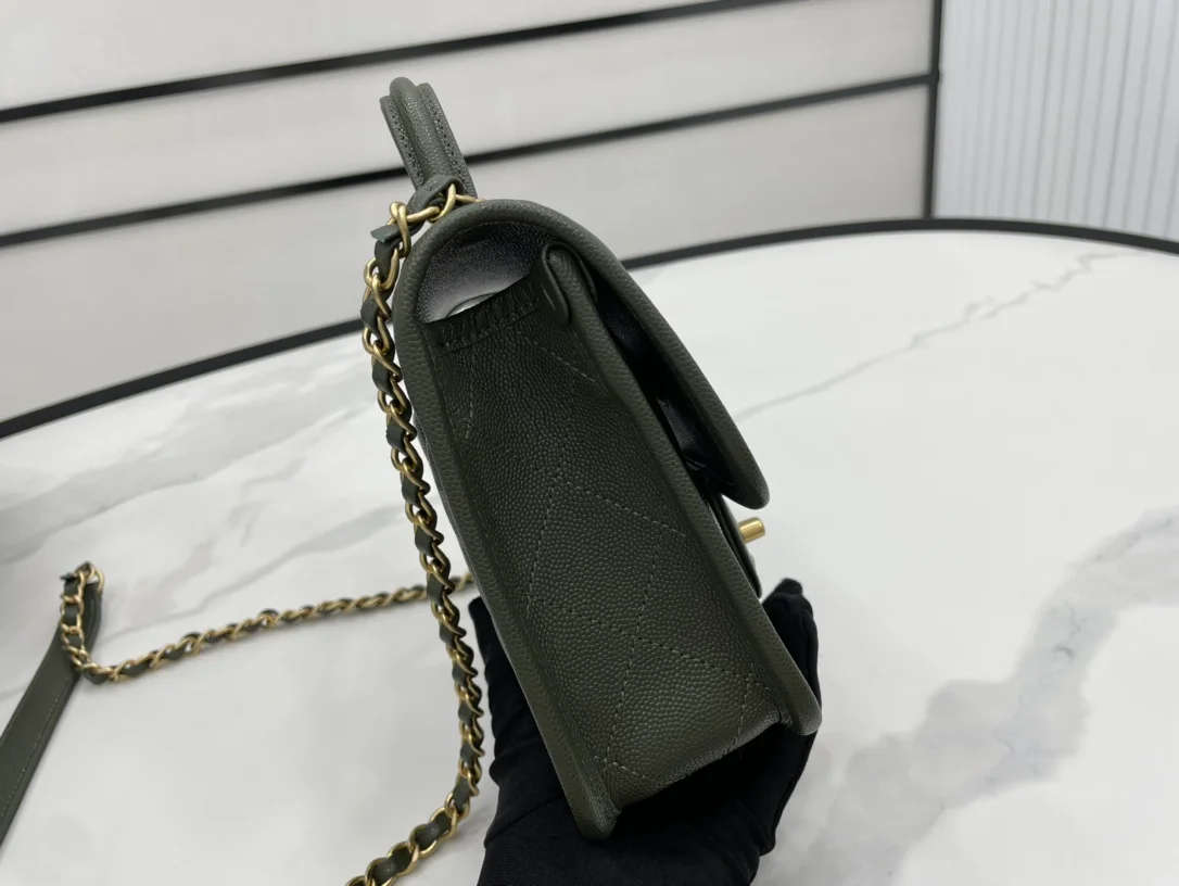 Chanel 22K Flap Bag Dark Green For Women, Women’s Bags 8.1in/20.5cm