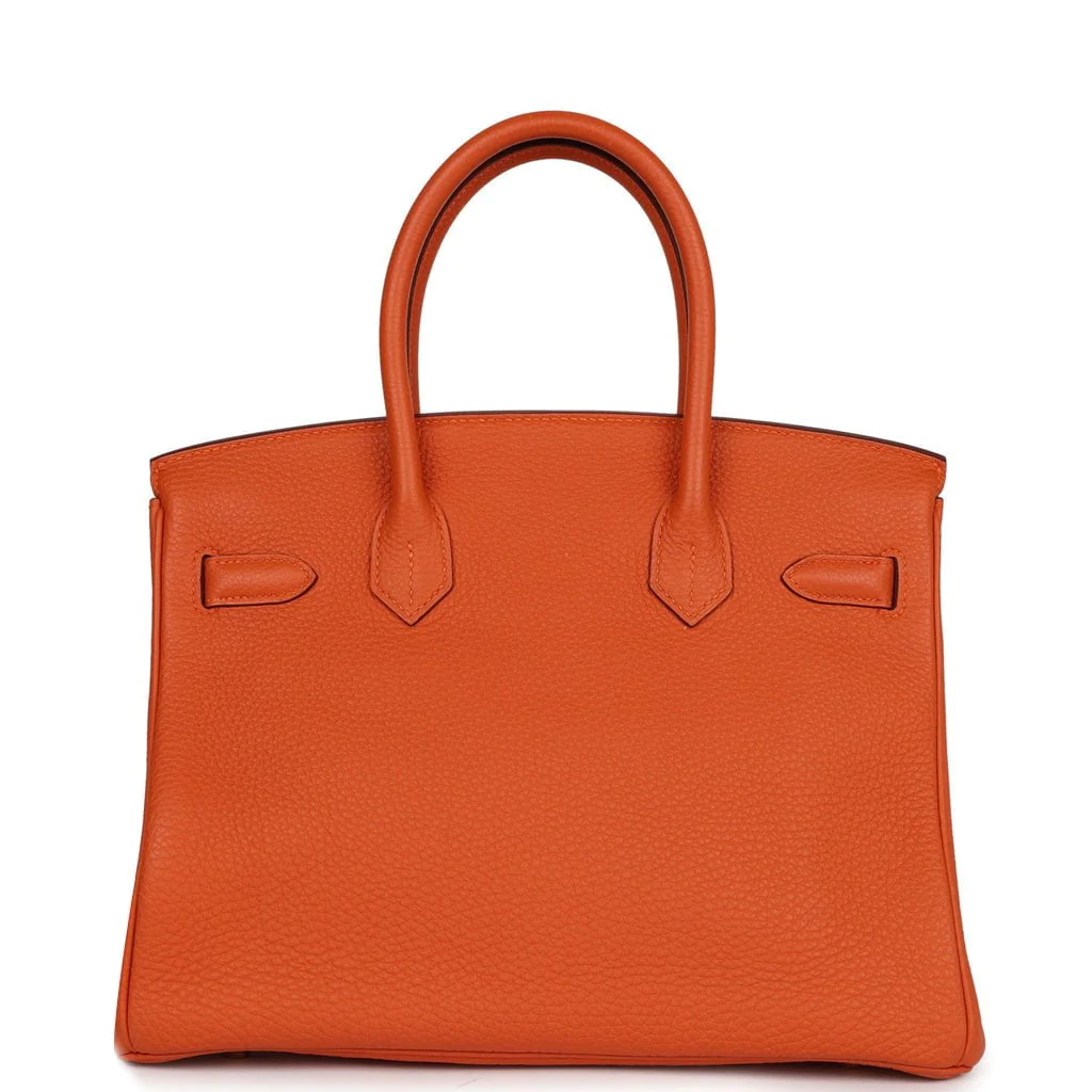 Pre-owned Hermes Birkin 30 Orange Togo Gold Hardware