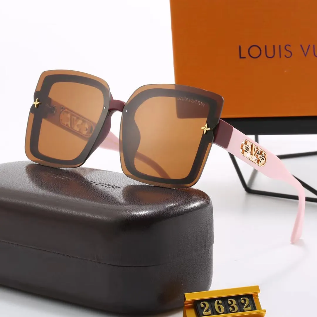 6-color fashion four-leaf clover hollow letter temple sunglasses