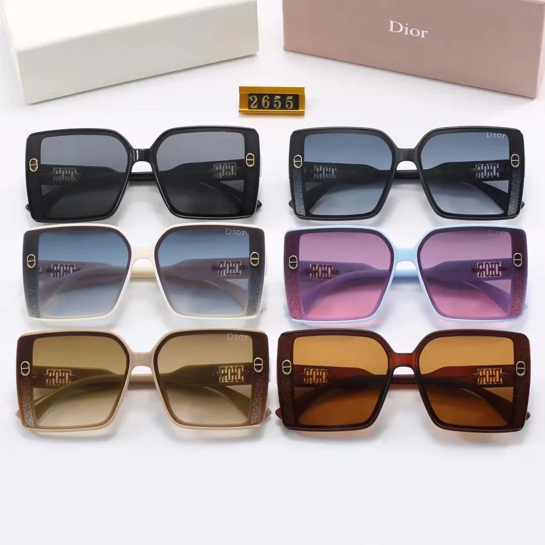 6-color fashion CD letter temple stripe sunglasses