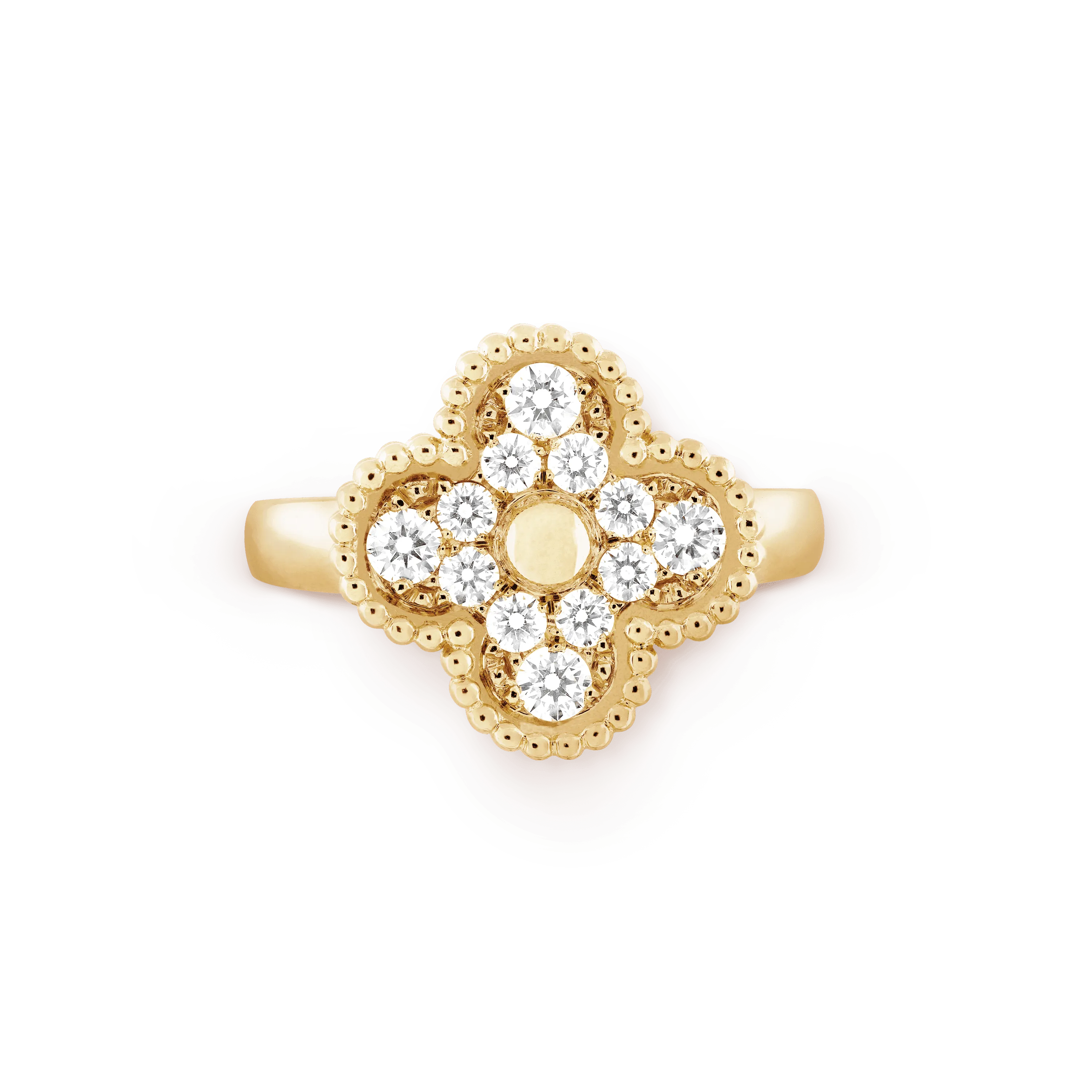 Alhambra ring  yellow gold, Diamond