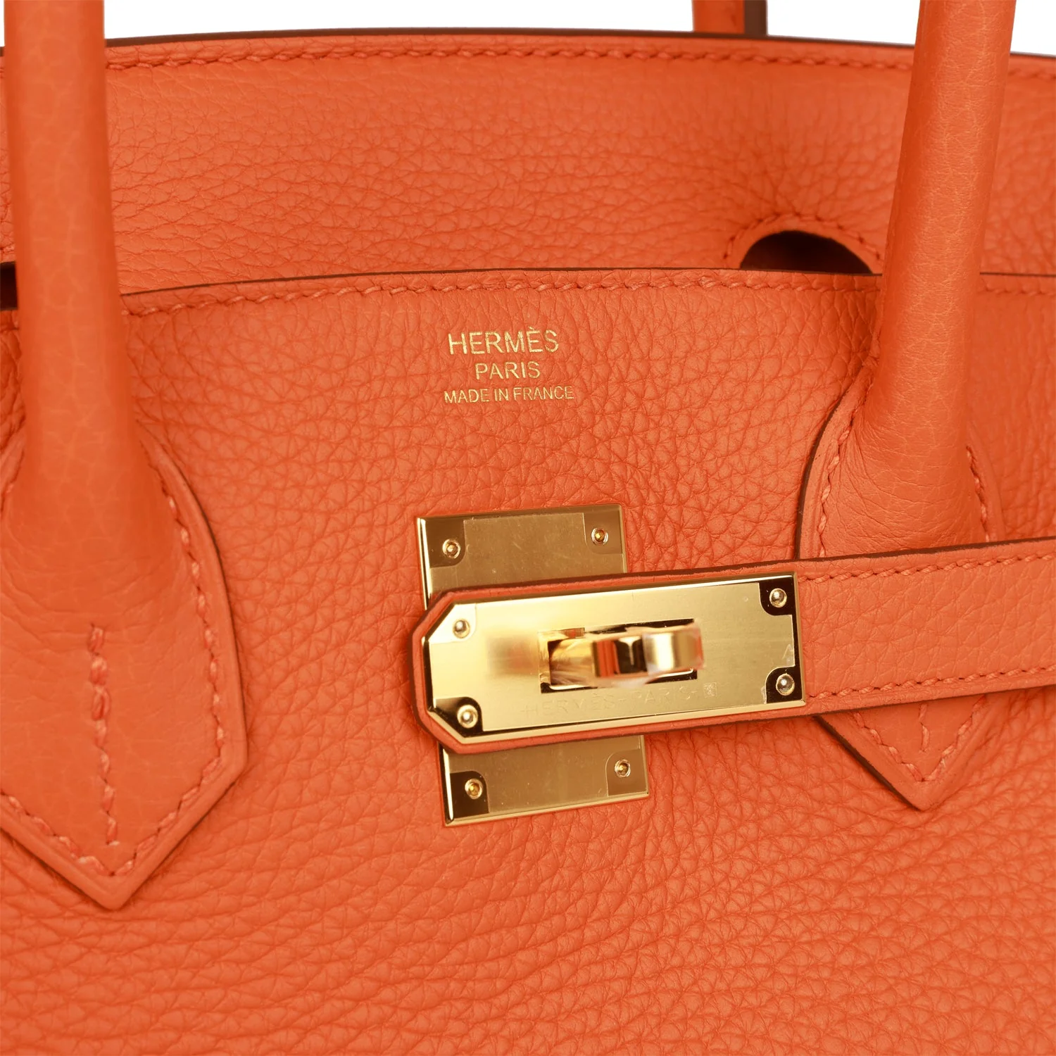 Hermes Birkin 30 Orange Clemence Gold Hardware