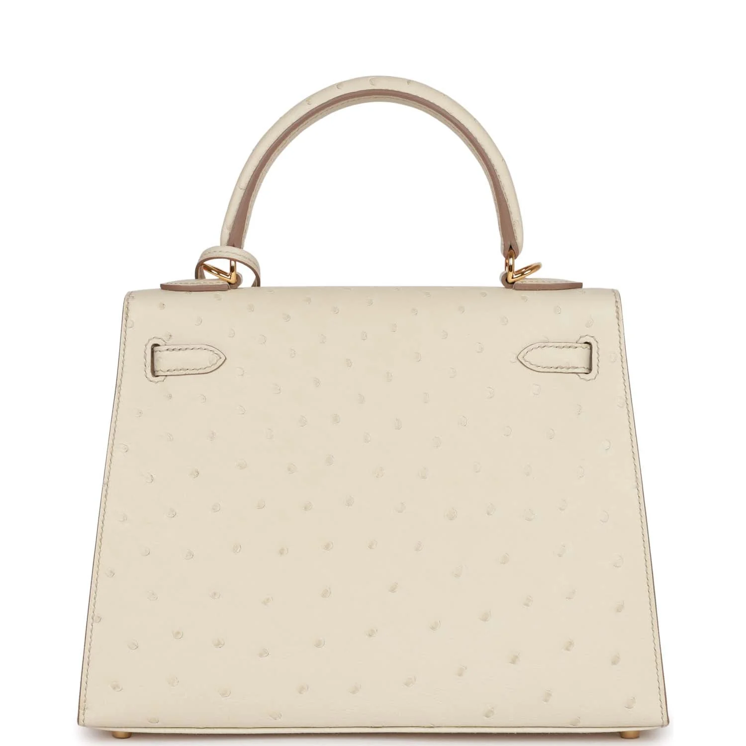 Hermes Kelly Sellier 25 Beton Ostrich Gold Hardware