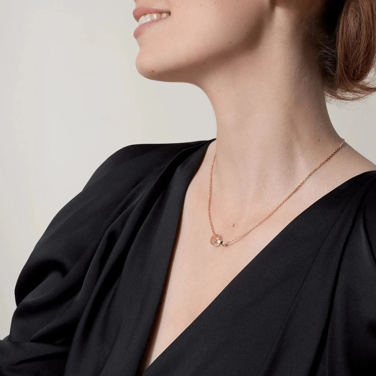 car Love Necklace Interlocking 2 Circles Necklace