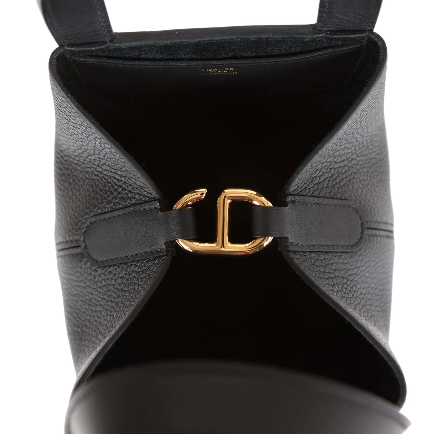 Hermes In-The-Loop 18 Black Clemence and Swift Gold Hardware