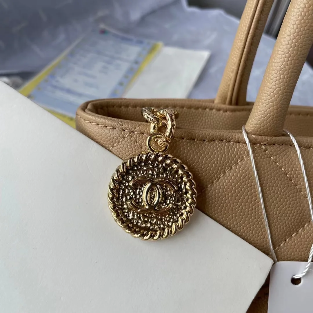 Chanel Medallion Tote Shoulder Beige Bag For Women 29cm/11.4in