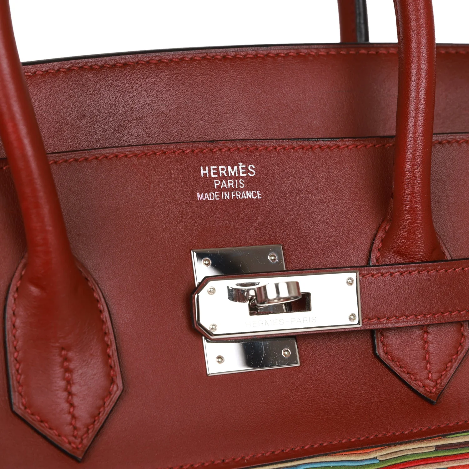 Pre-owned Hermes Birkin 35 Vibrato Rouge H Boxcalf Palladium Hardware