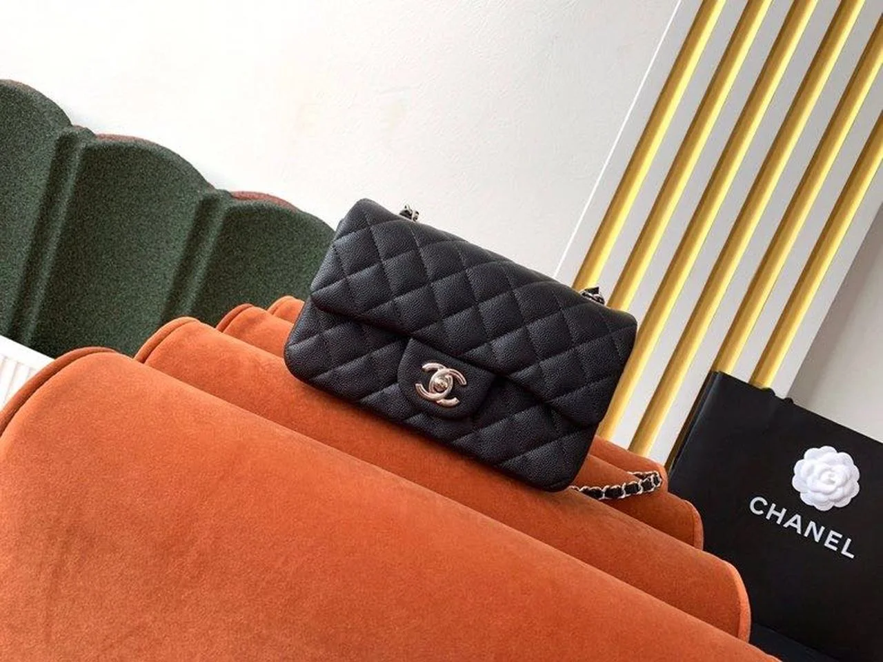 Chanel Small Classic Handbag Silver Toned Hardware Black For Women, Women’s Bags, Shoulder and Crossbody Bags 7.8in/20cm A01113