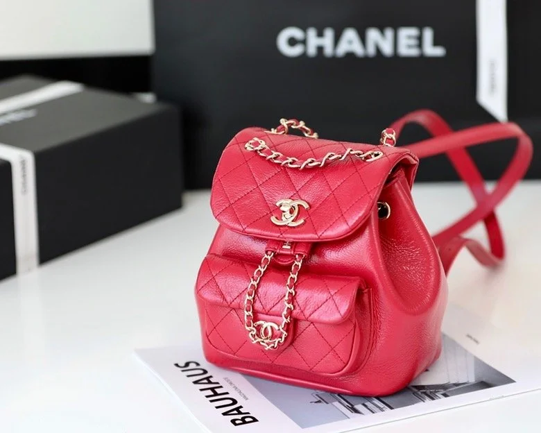 Chanel Backpack Red For Women 7 in/18cm