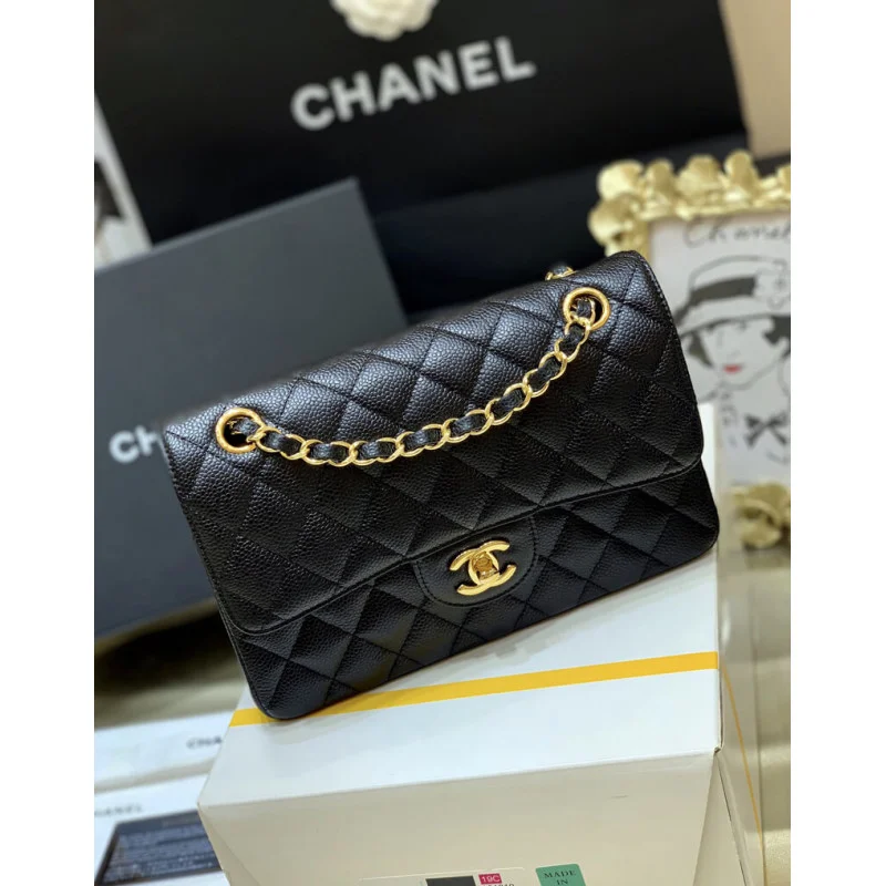 Chanel Small Class-Double Flap Bag A01113 Caviar Calfskin