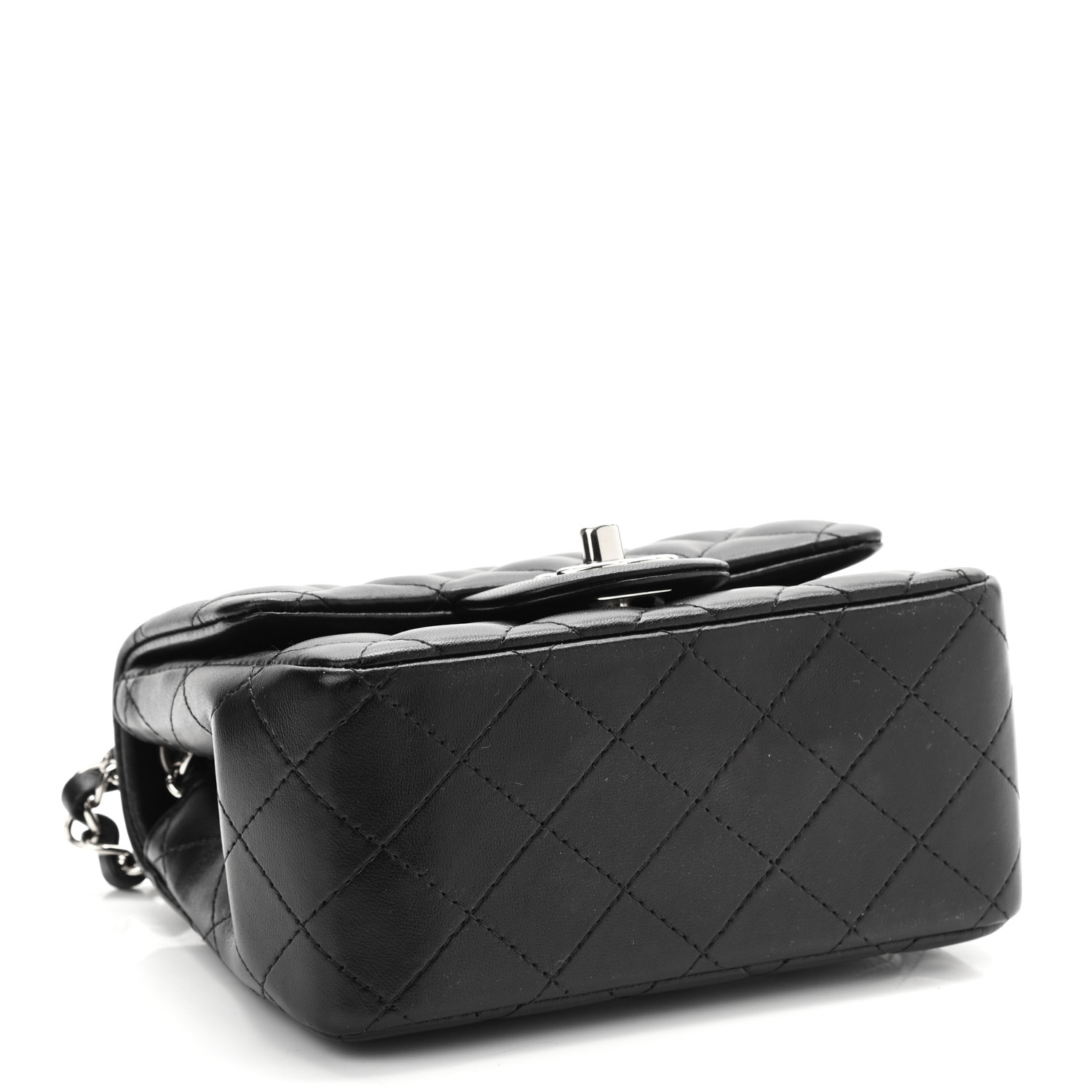 Lambskin Quilted Mini Square Flap Black