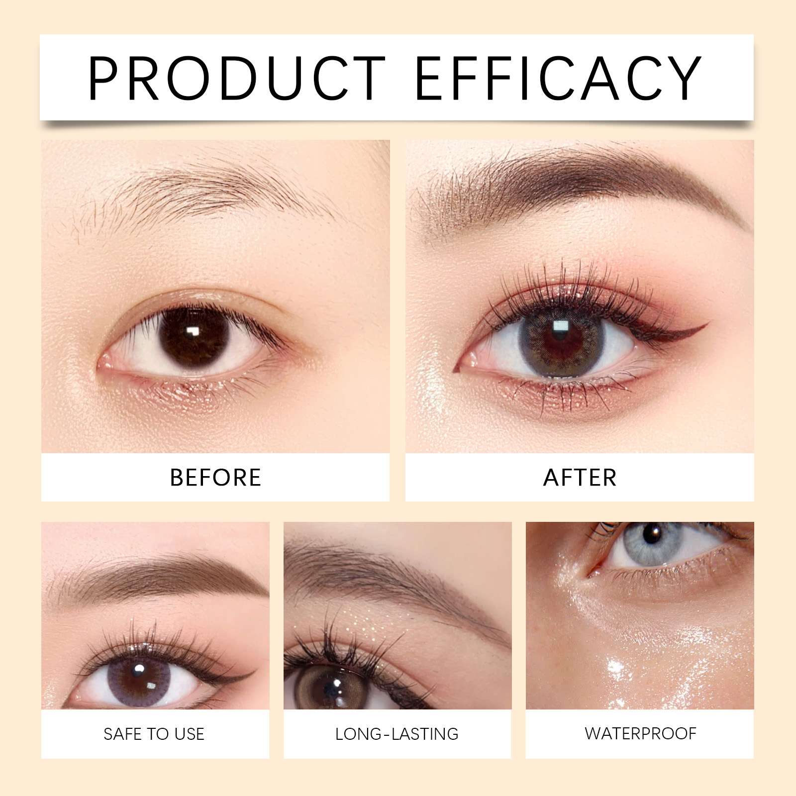 Zephoco four-pronged waterproof eyebrow pencil series, daily travel, no makeup, natural hair flow, ultra-fine brush stroke eyebrow pencil