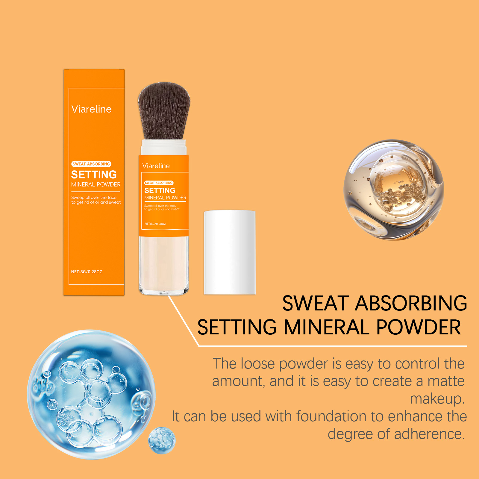 Viareline Matte Setting Powder Lightweight Soft Focus Pores Clear Fit Base Makeup Soft Mist Setting Powder