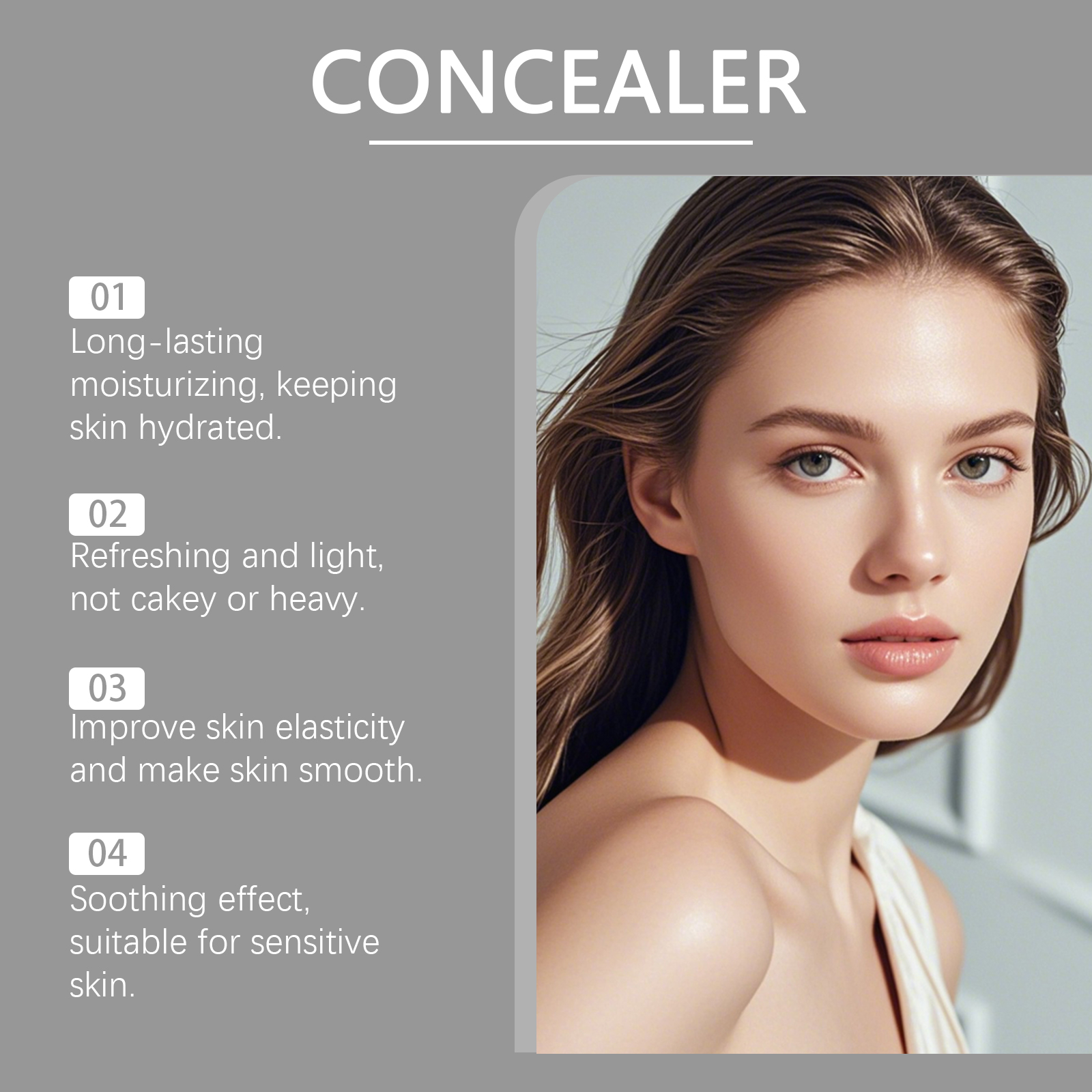 Zephoco natural color waterproof moisturizing concealer moisturizing skin light matte oily skin dry skin clear