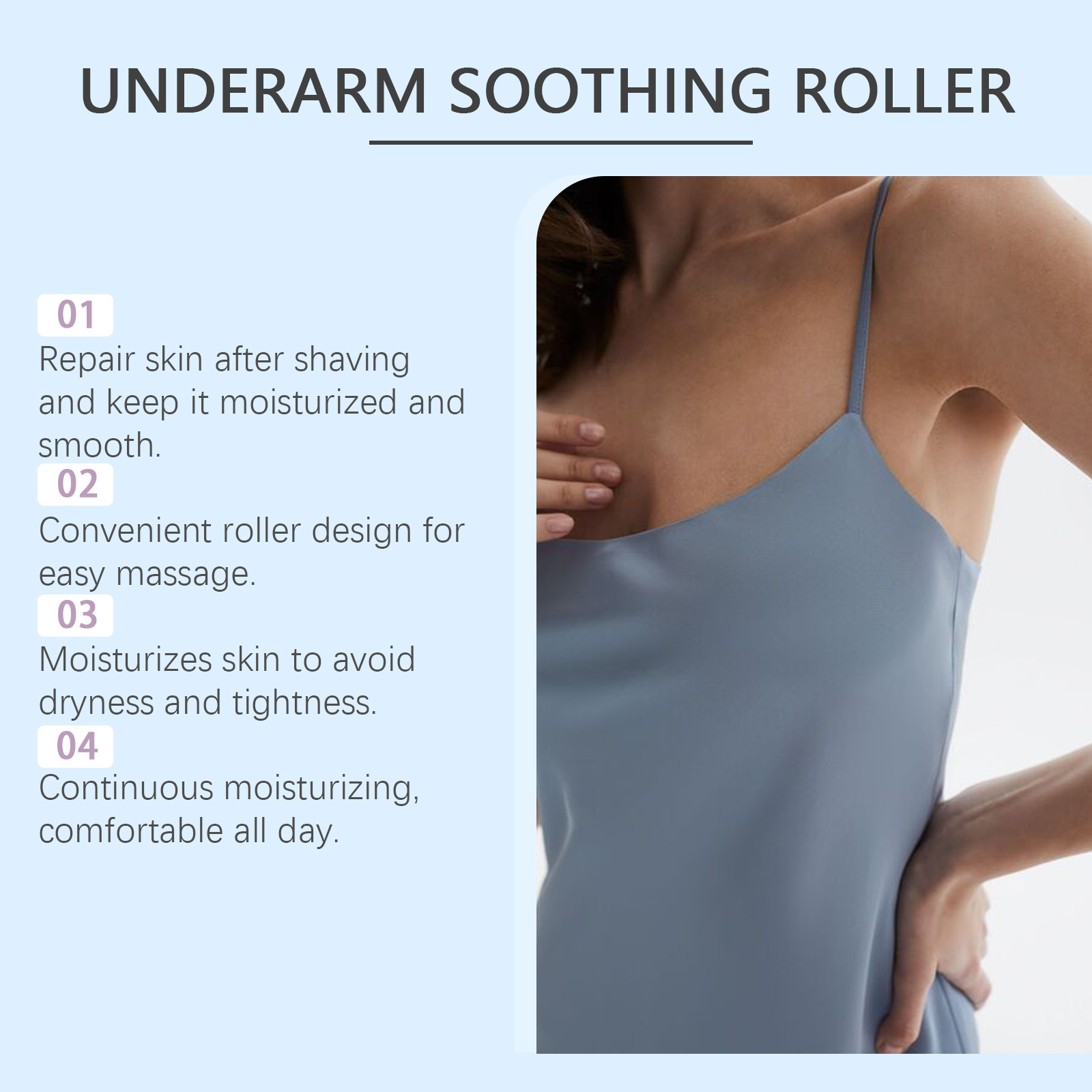 Jaysuing Underarm After Shave Soothing Roller Gentle cleansing armpits moisturizing soothing skin essence