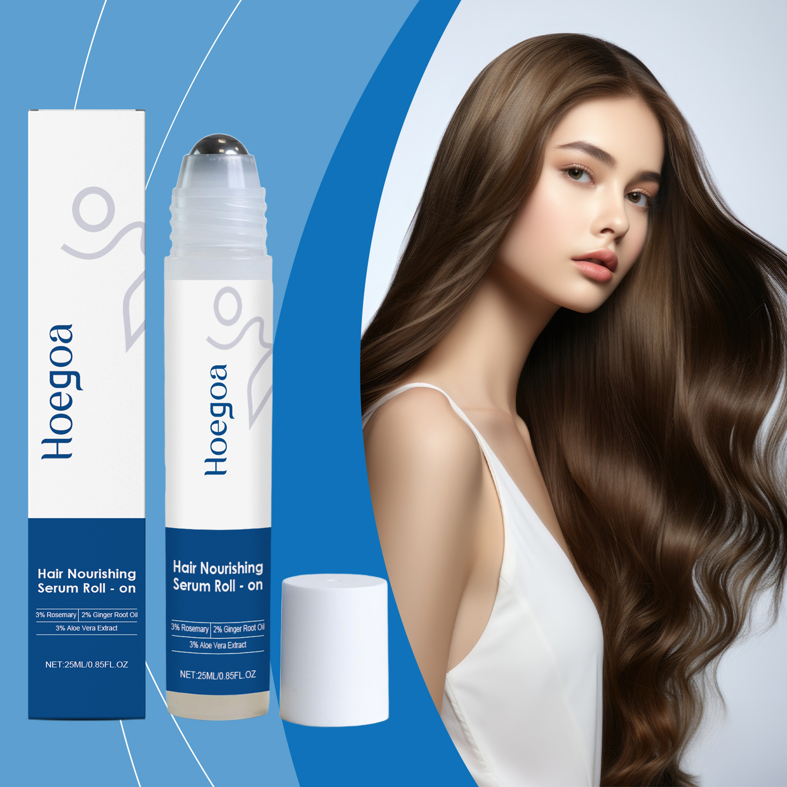 Hoegoa Hair Roll-On Essence Moisturizes and hydrates the hair follicles to nourish the scalp