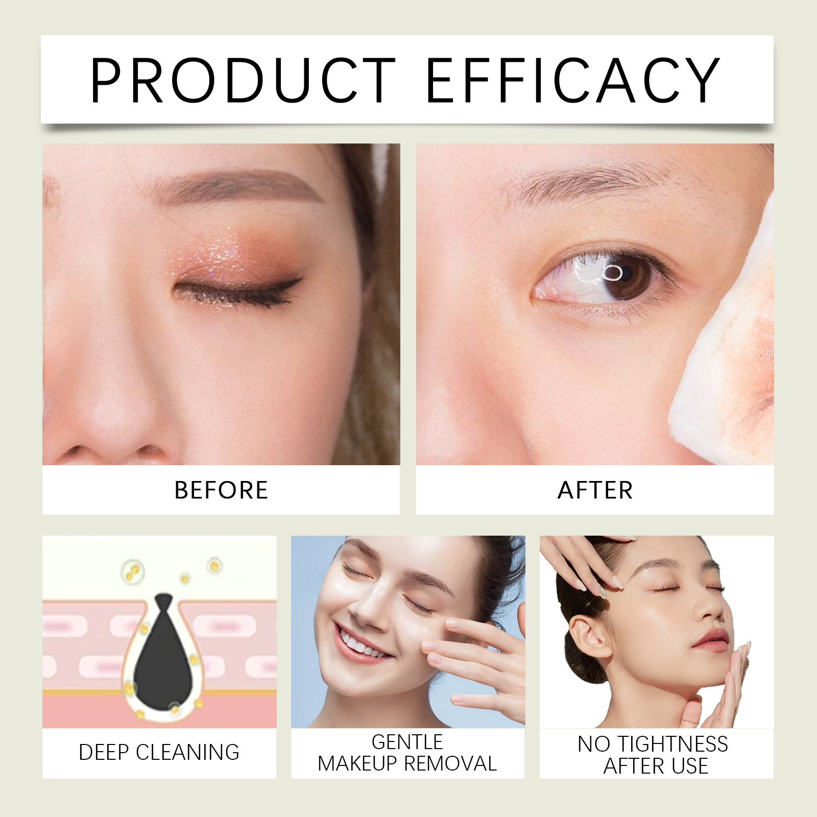 Hoygi Cleansing Oil Gentle facial cleansing oil for eyes and lips, easy to emulsify, refreshing and clean without tightness