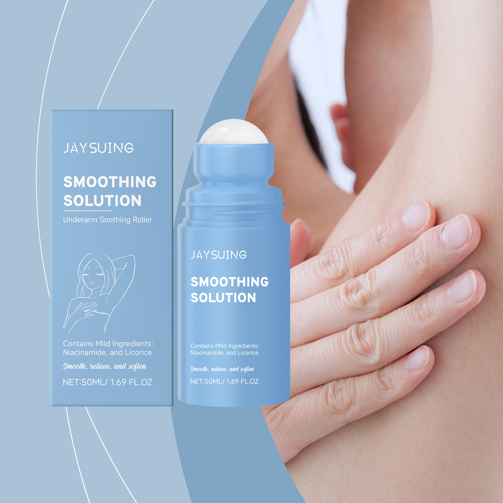 Jaysuing Underarm After Shave Soothing Roller Gentle cleansing armpits moisturizing soothing skin essence