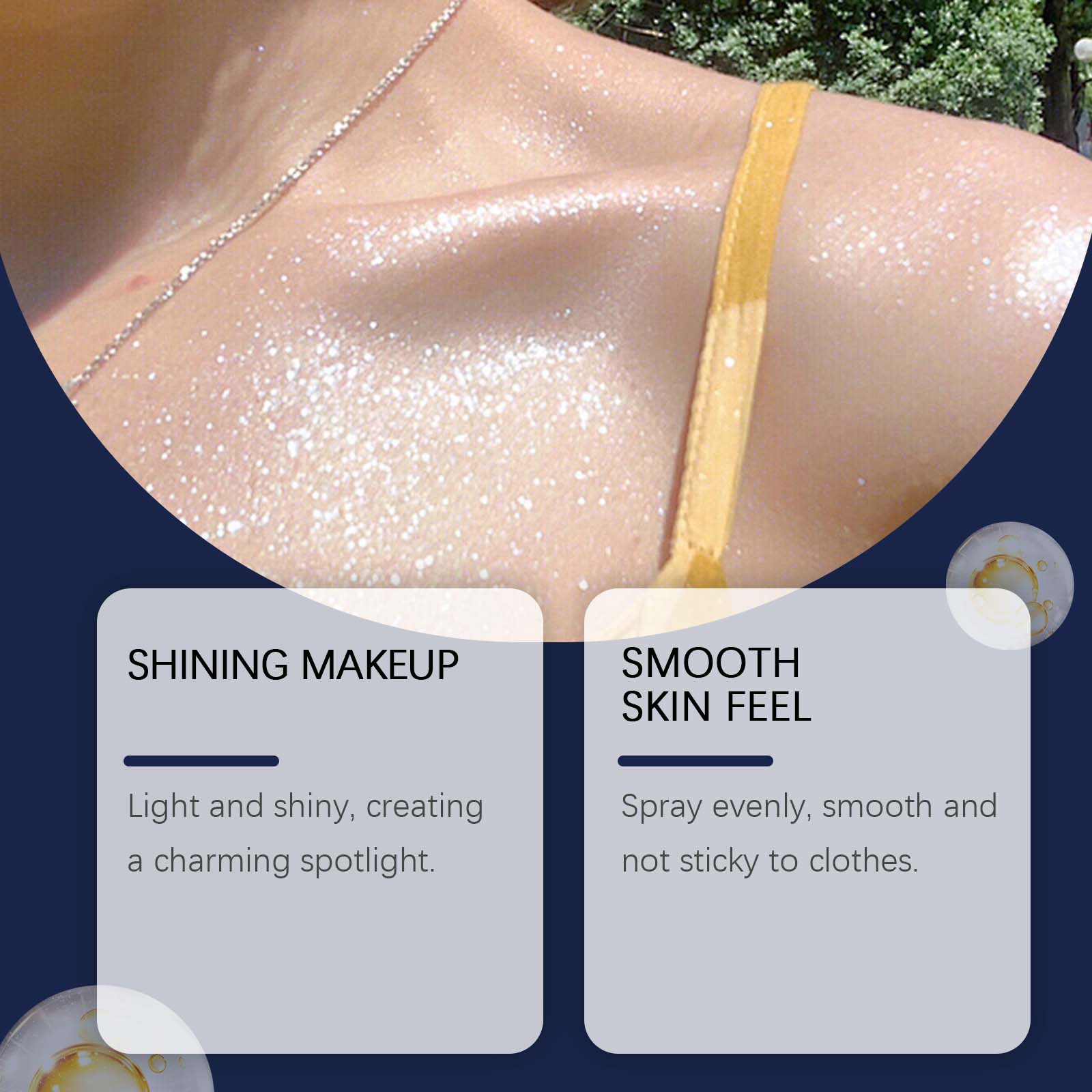 Zephoco body flash spray glitter brightening moisturizing nightclub party body clavicle shimmer spray