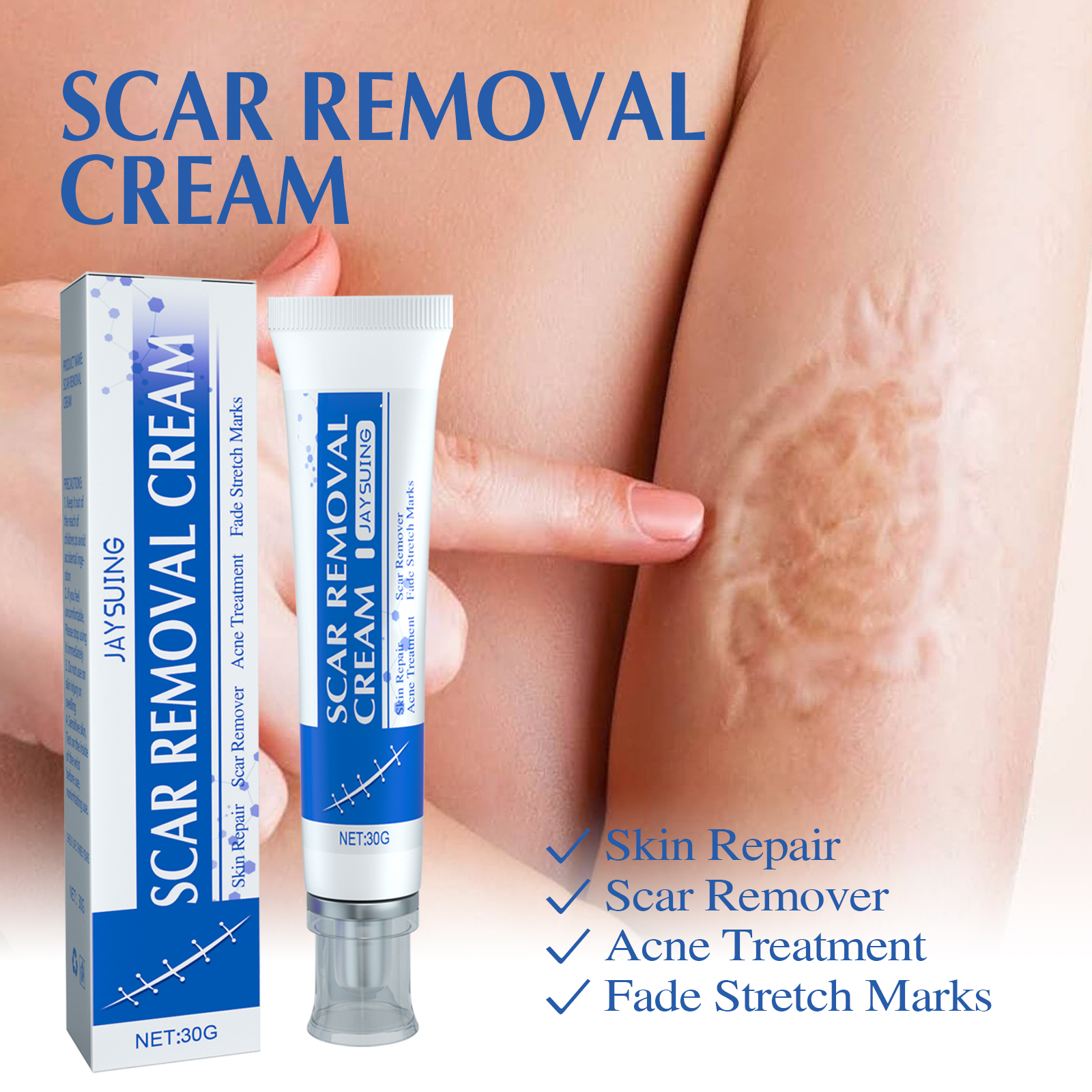 Jaysuing Scar Cream Scar Lightening Smoothing Firming Skin Repair Cream